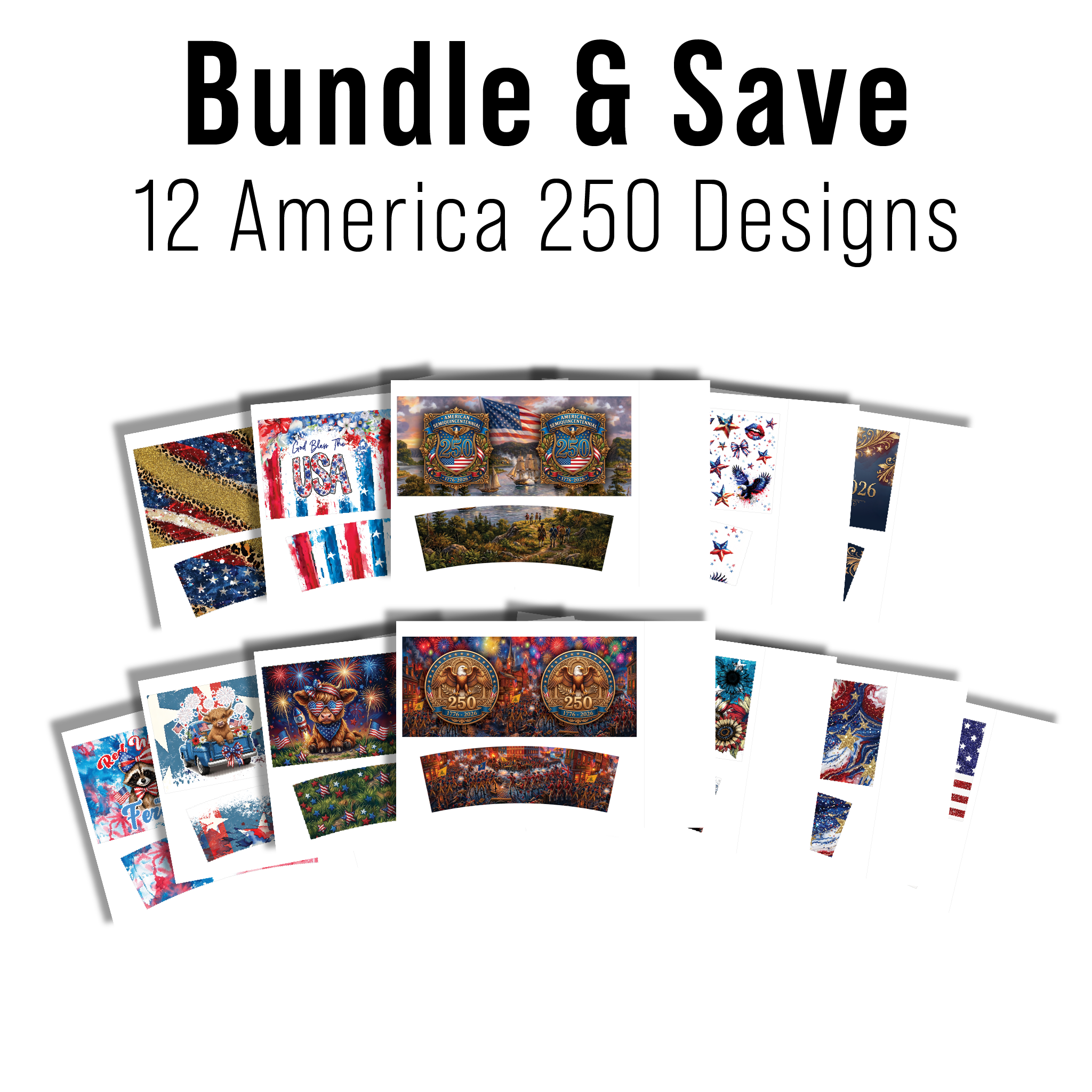 Digital Sublimation Designs - America 250 Tumbler Wraps