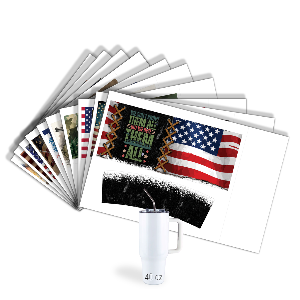 Assorted Ready to Press Sublimation Tumbler Prints (10 Pack) - Veteran's Day