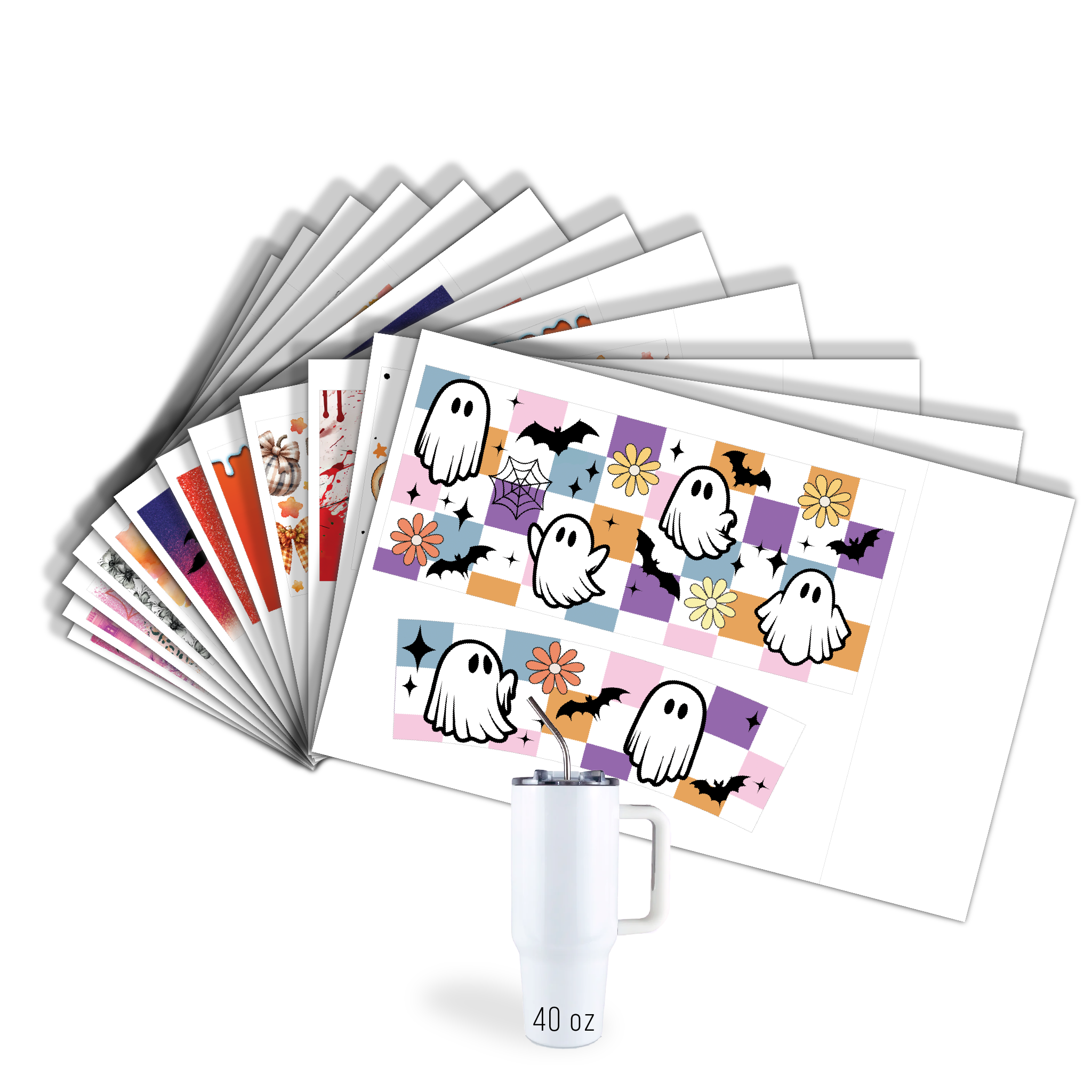 Assorted Ready to Press Sublimation Tumbler Prints (12 Pack) - Halloween 2