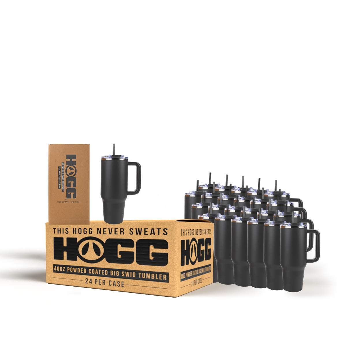 40oz Powder Coated Big Swig Tumbler Case (24 Units)