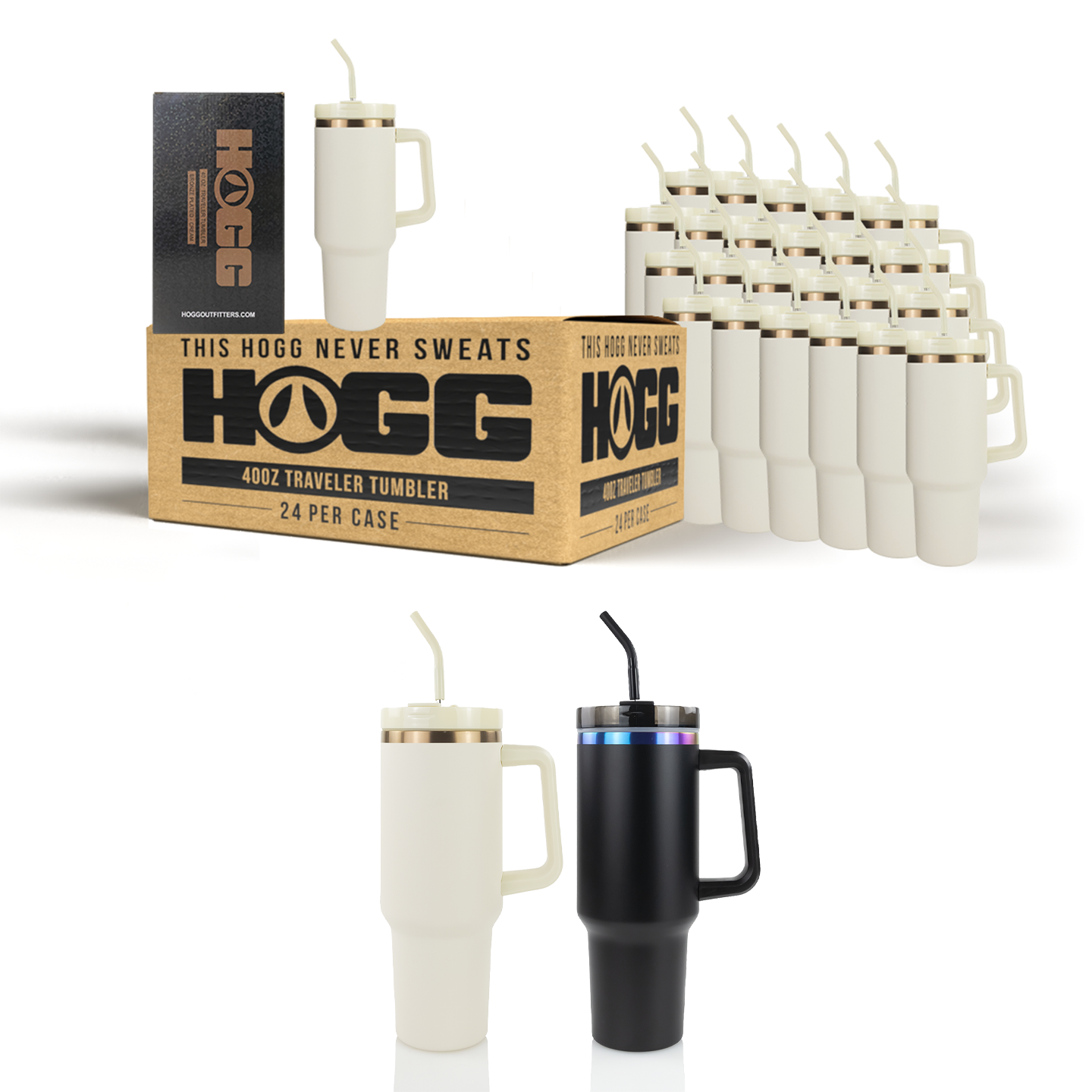 40oz Powder Coated Traveler Tumbler Case (24 Units)