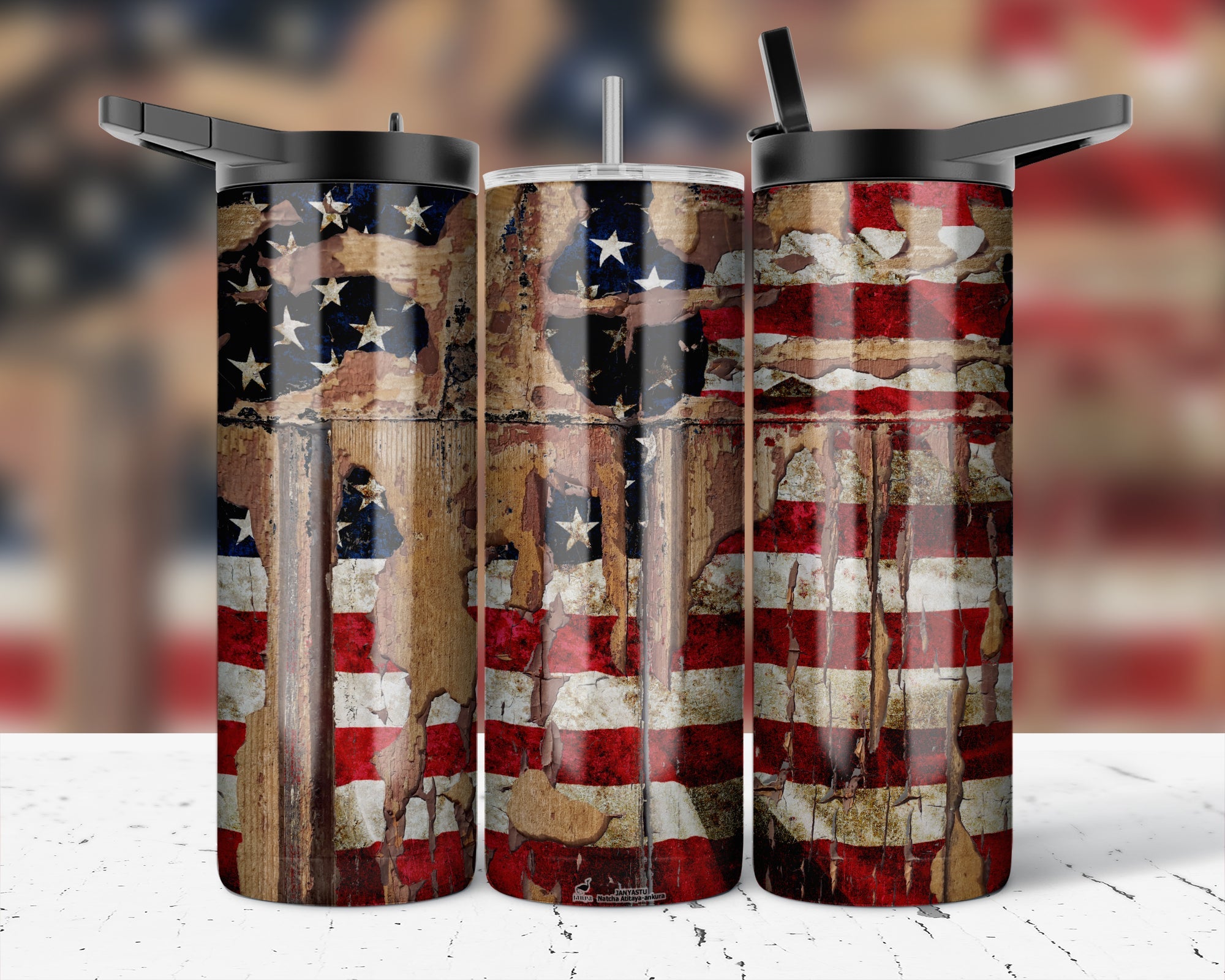 Assorted Ready to Press Sublimation Prints for 20oz Straight Skinny Tumblers (10 Pack) - Patriotic