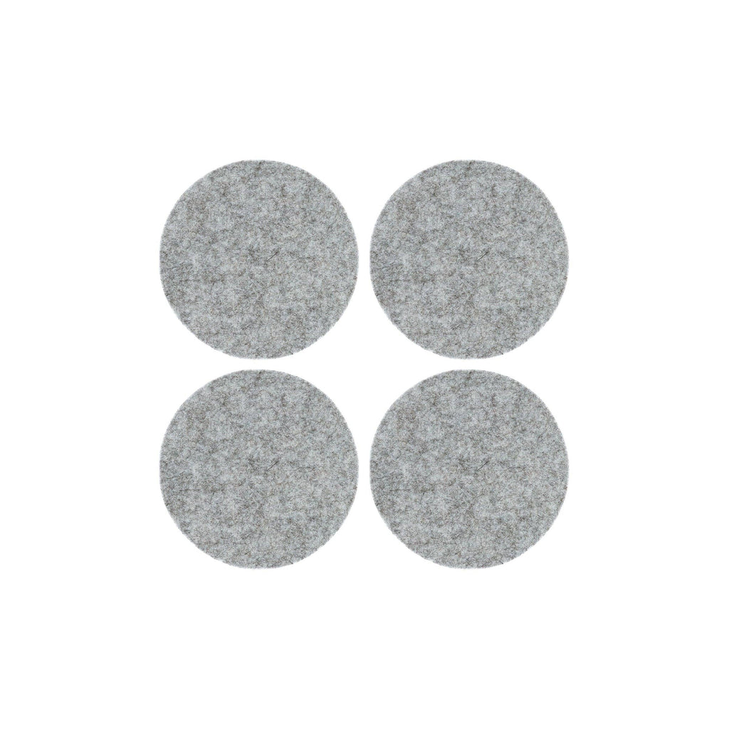 Bierfilzl Merino Wool Felt Round Coaster Solid 4 Pack: Granite