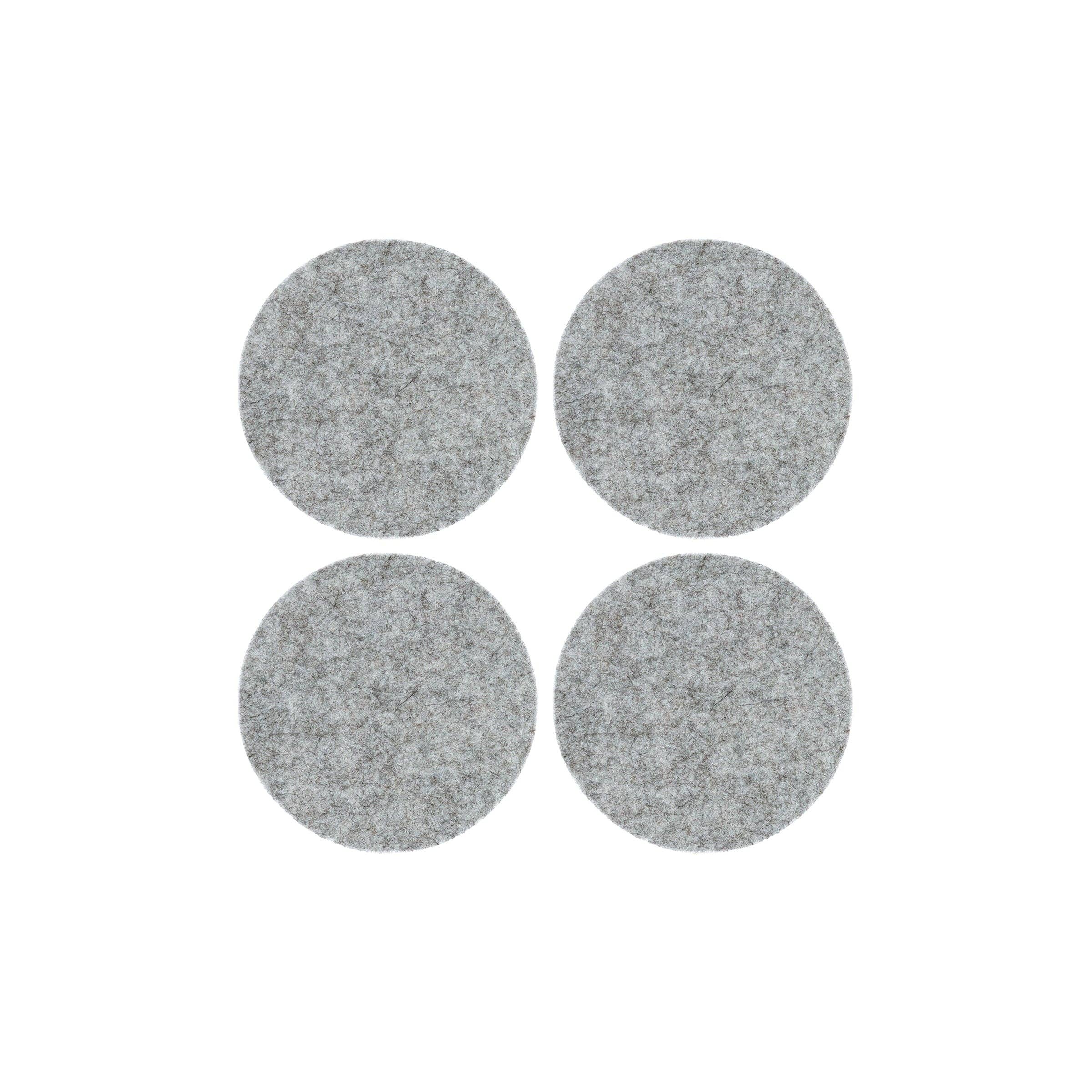 Bierfilzl Merino Wool Felt Round Coaster Solid 4 Pack: Granite
