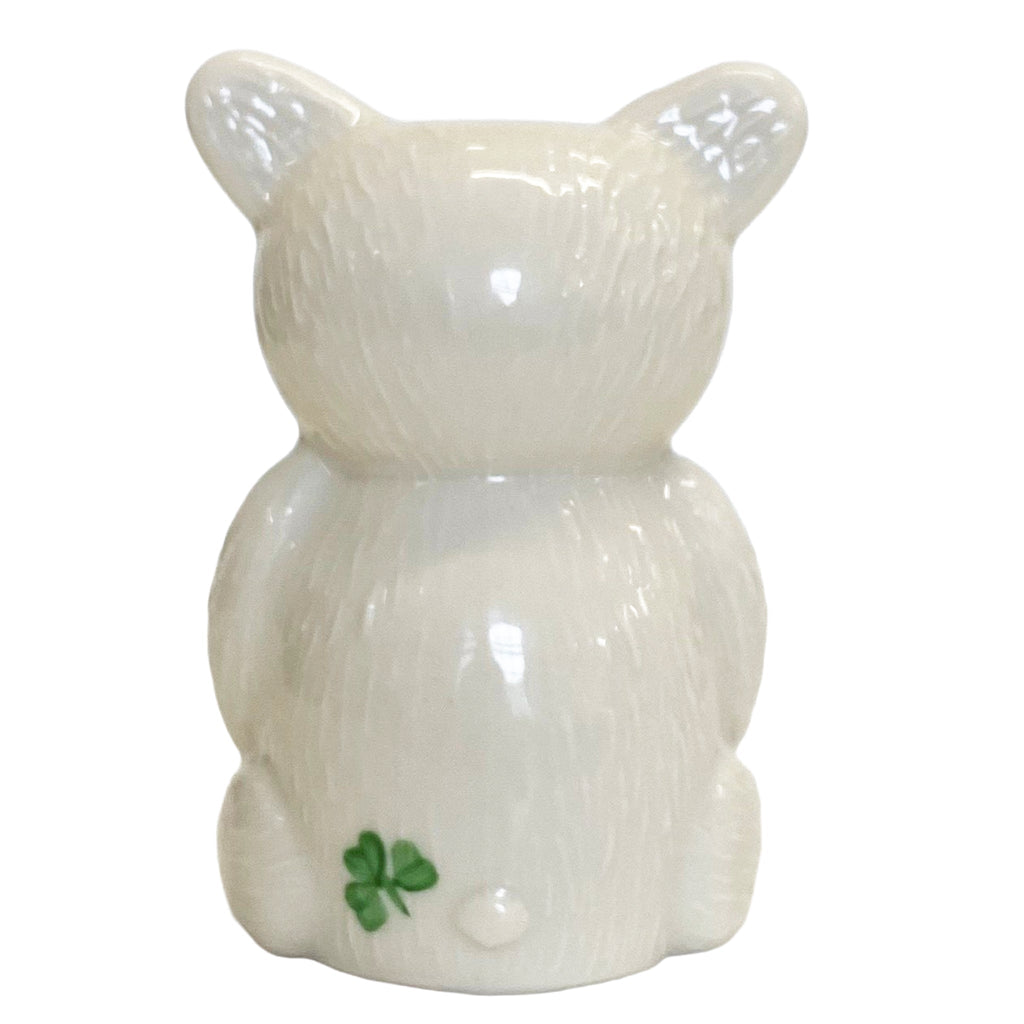Belleek Classic Teddy Bear Baby's First Christmas Ornament Blue