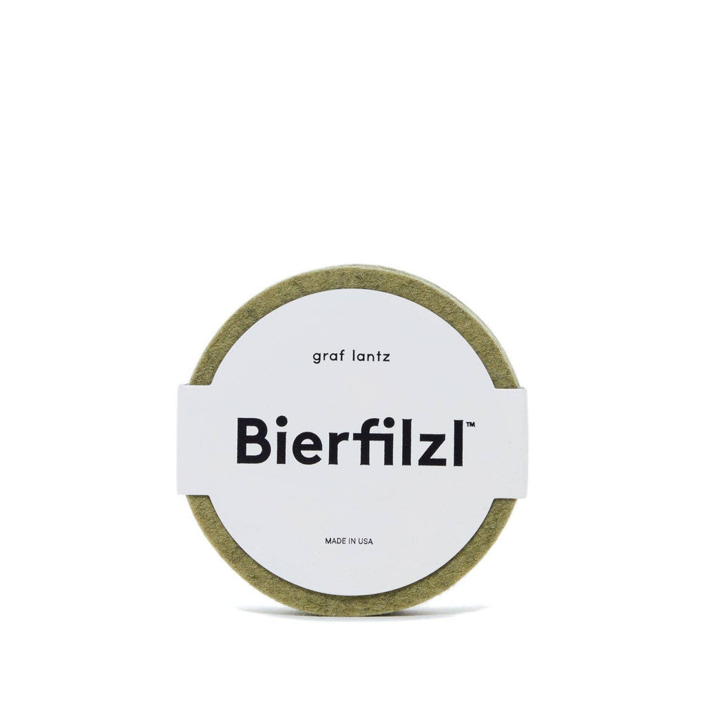 Bierfilzl Merino Wool Felt Round Coaster 4 Pack - Sage