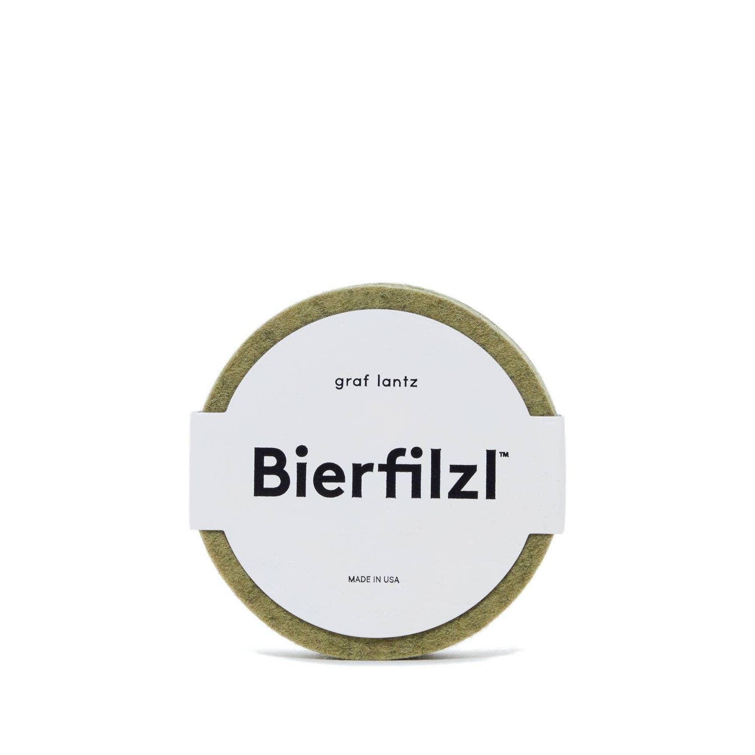 Bierfilzl Merino Wool Felt Round Coaster 4 Pack - Sage