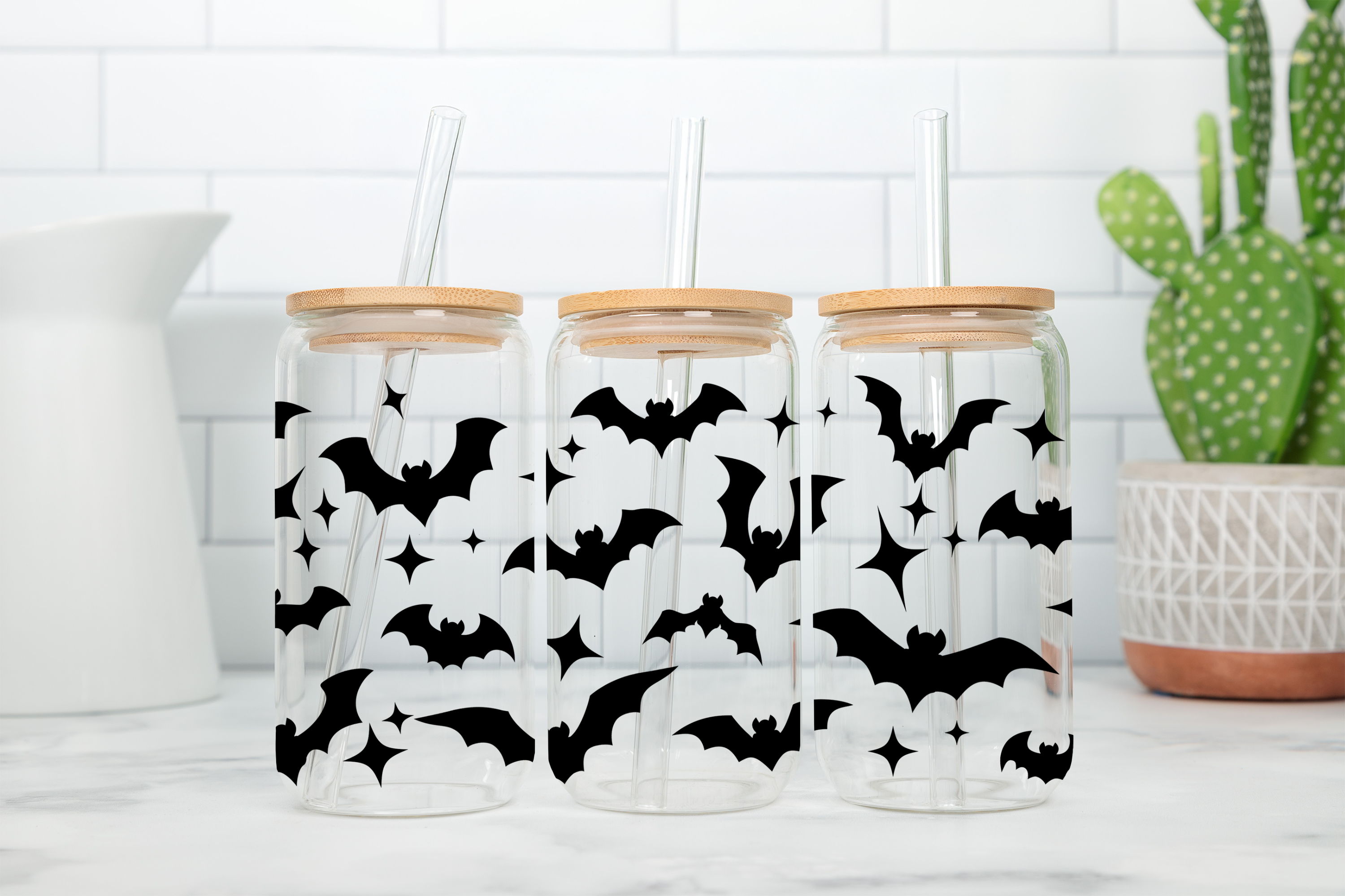 Digital Sublimation Designs - Spooky Glass Can Wraps
