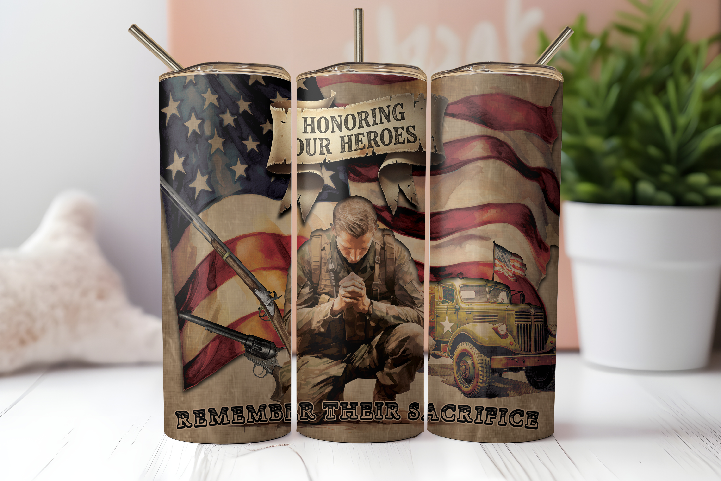 Assorted Ready to Press Sublimation Tumbler Prints (10 Pack) - Veteran's Day