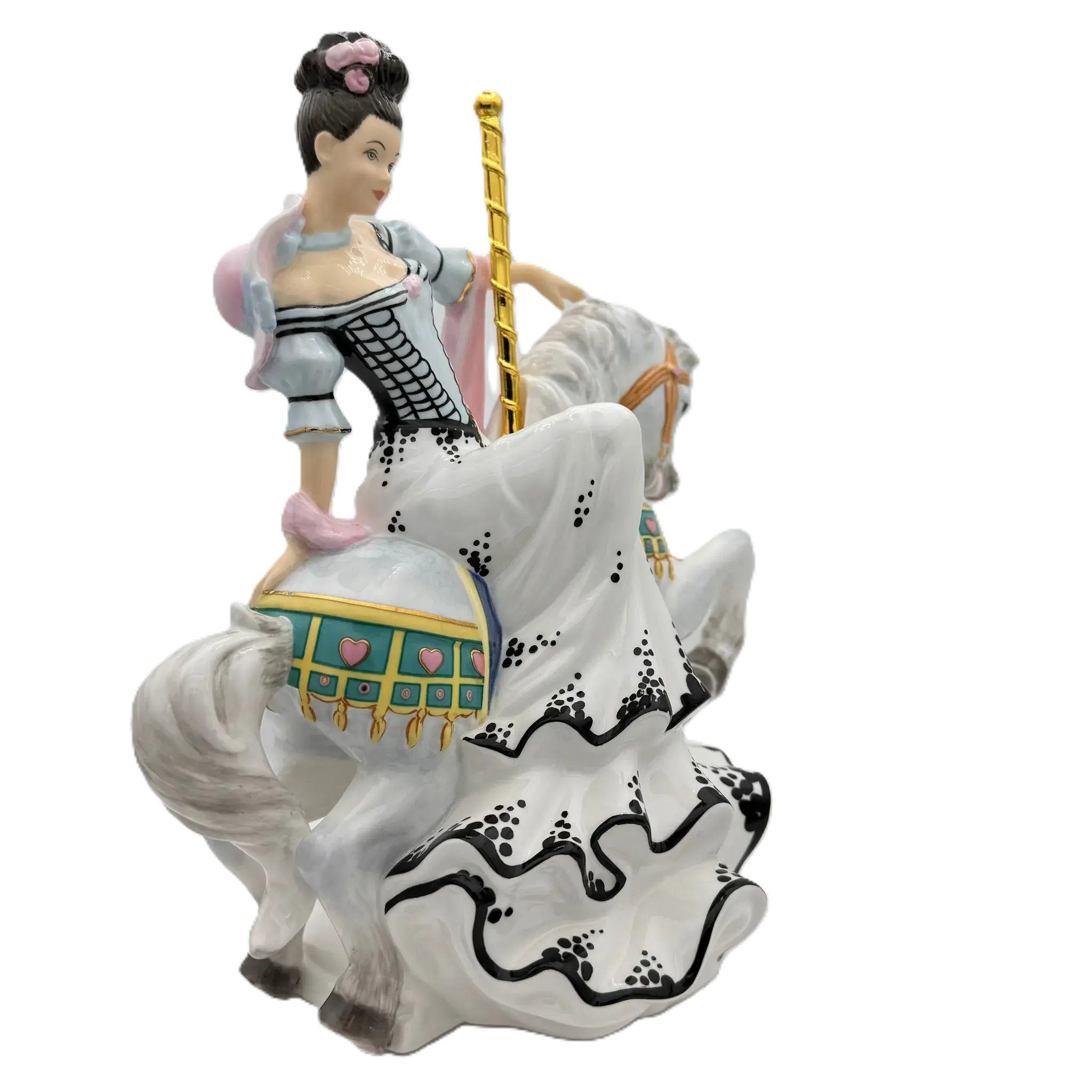 English Ladies Carnival Series Fairground Attraction White Figurine