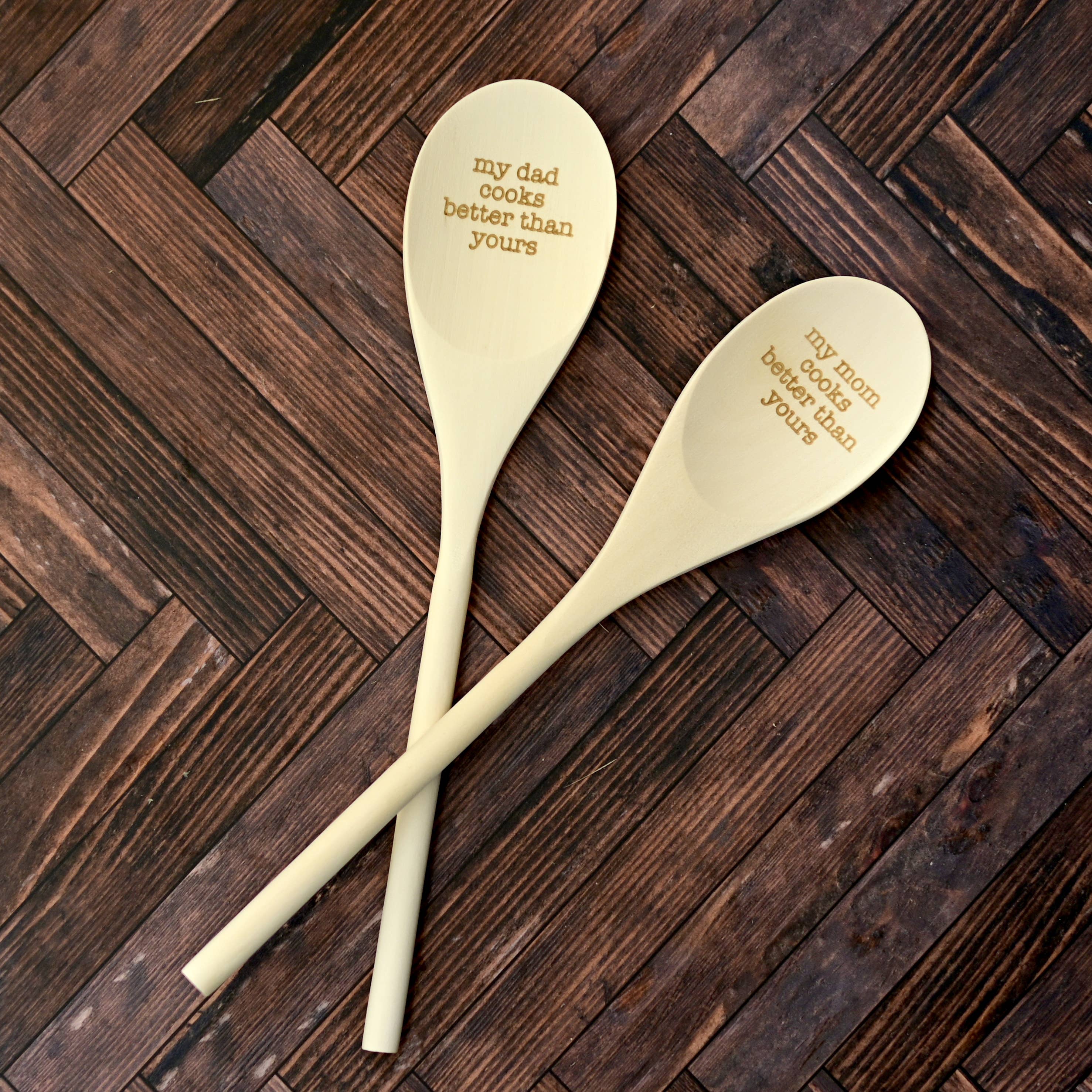 My Mom Cooks Better Than Yours Engraved Spoons