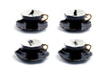 4 Assorted Halloween Tea Cup and Saucer Sets - Raven, Cat, Snake, Spider