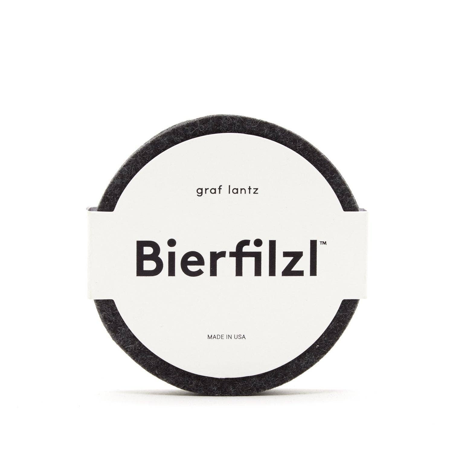 Charcoal: Bierfilzl Merino Wool Felt Round Coaster Solid 4 Pack