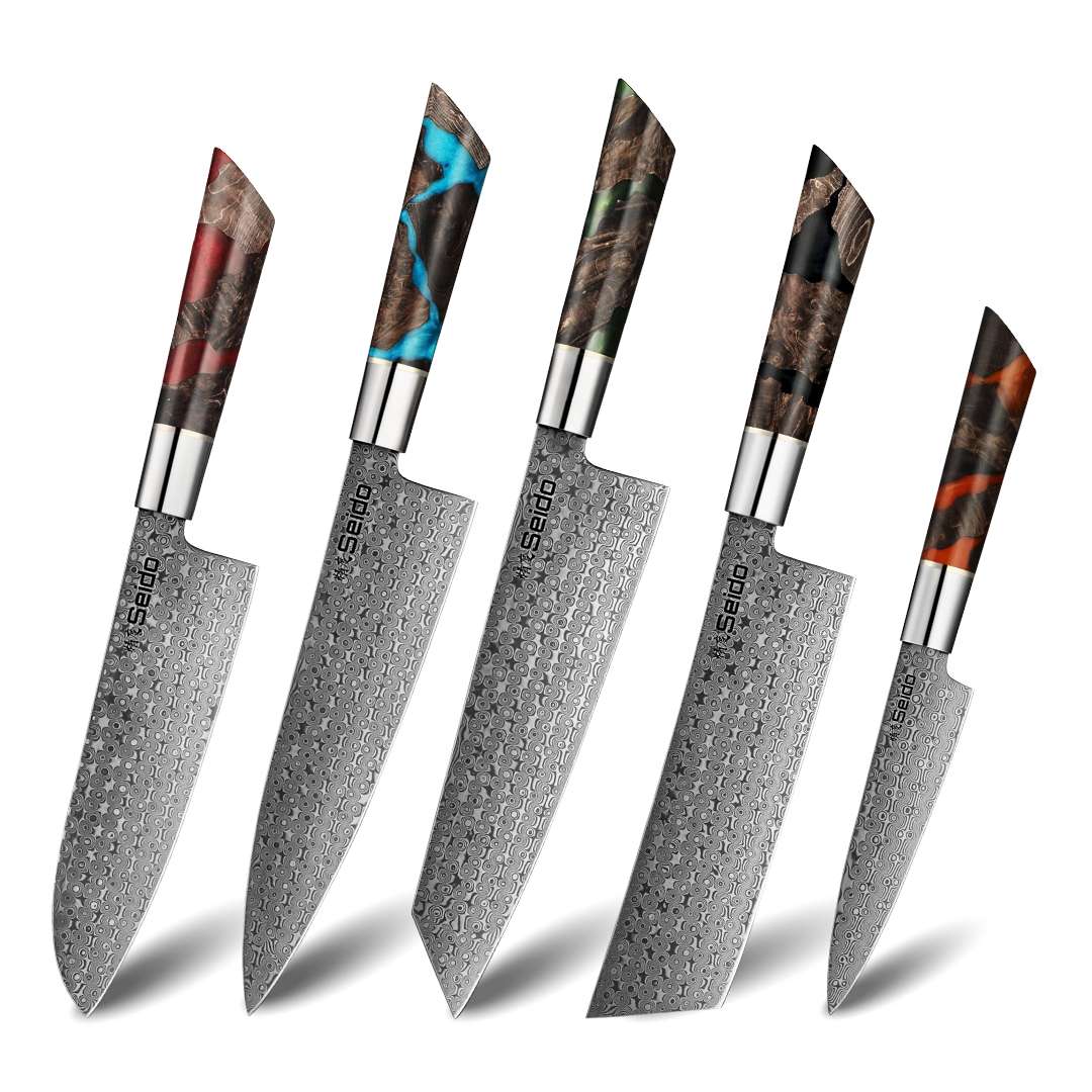 Shinko 5-piece 110 layer Damascus Knife Set