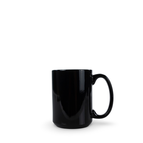 15oz Sublimatable Ceramic Heat Changing Coffee Mug - Black