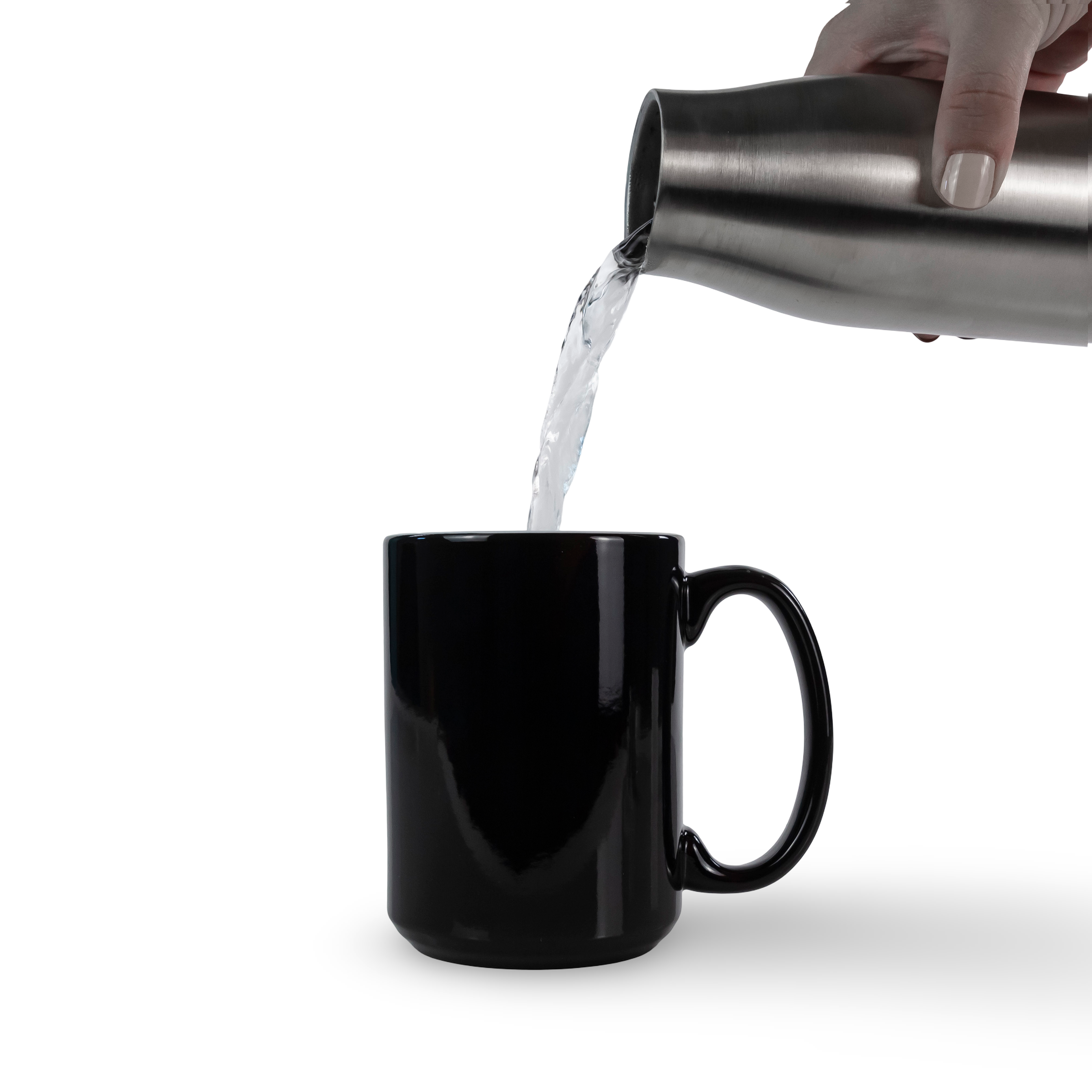 15oz Sublimatable Ceramic Heat Changing Coffee Mug - Black