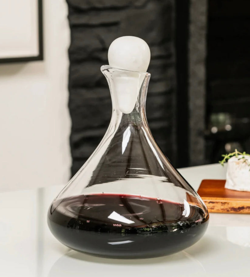 Simon Pearce Vintner Wine Decanter With Marble Stopper