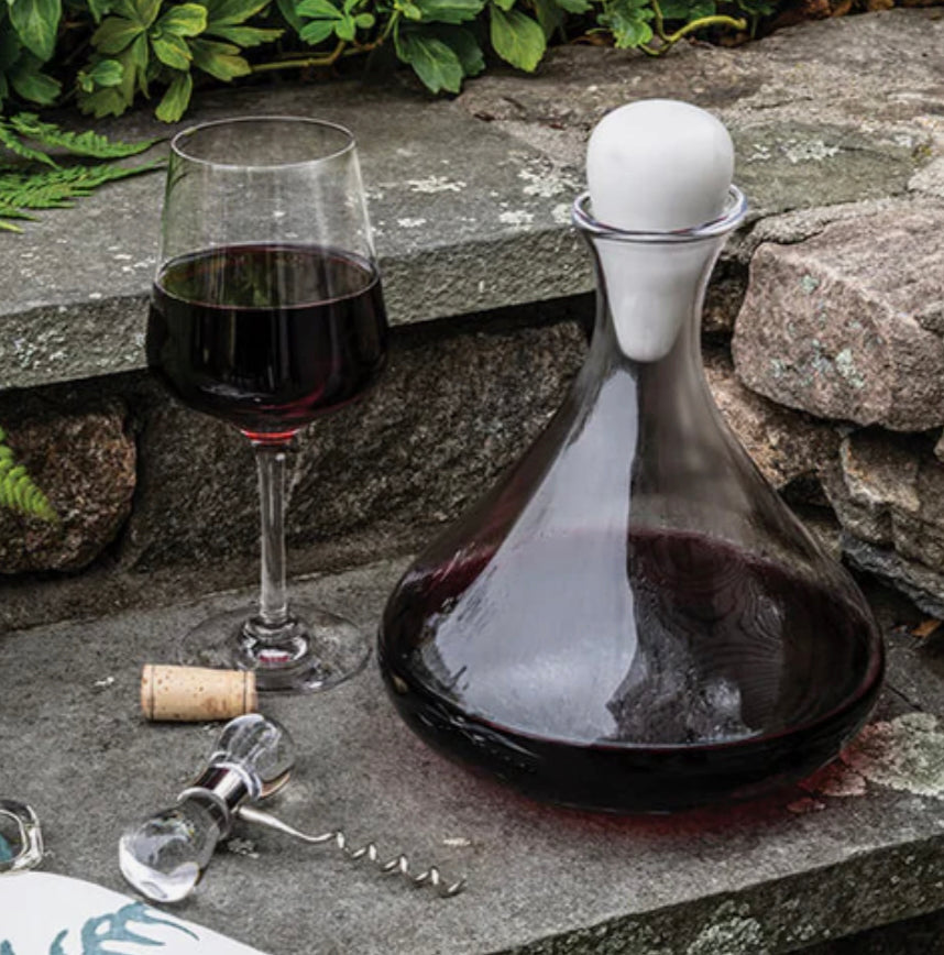 Simon Pearce Vintner Wine Decanter With Marble Stopper