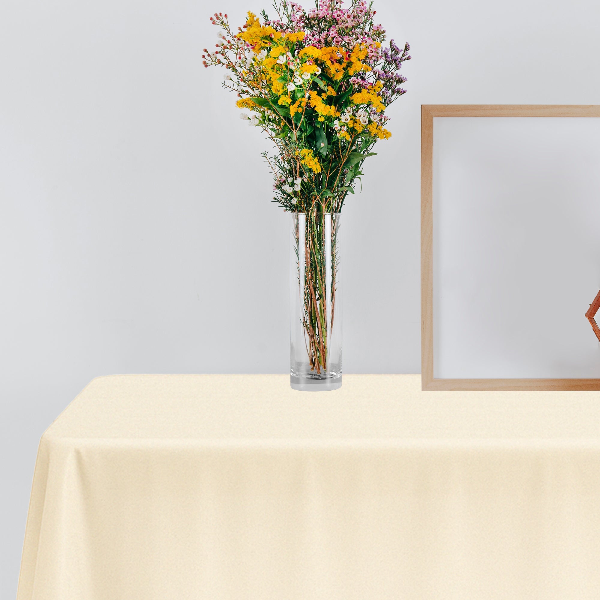 Ivory Rectangular Disposable Plastic Tablecloths (54" x 108")