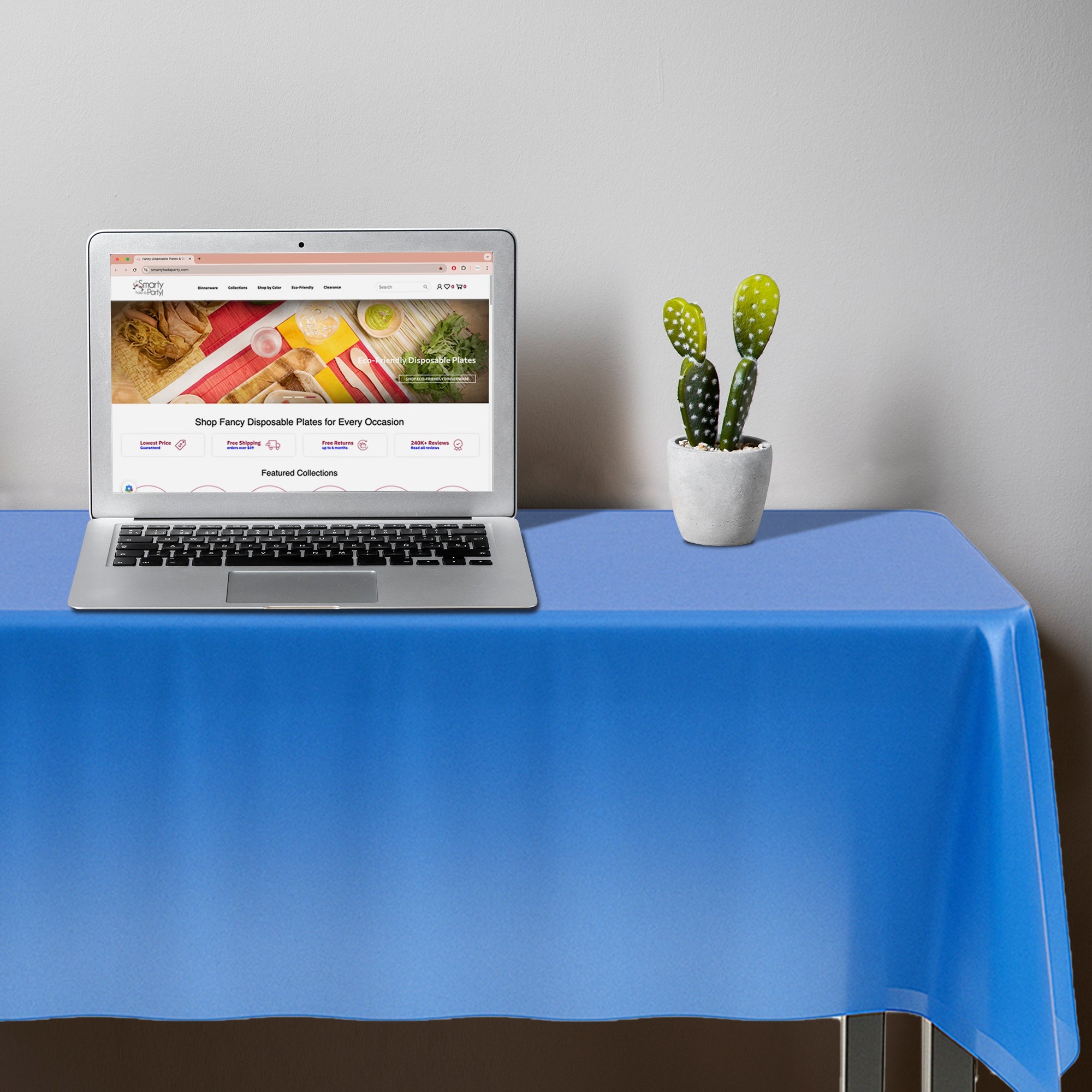 Navy Rectangular Disposable Plastic Tablecloths (54" x 108")
