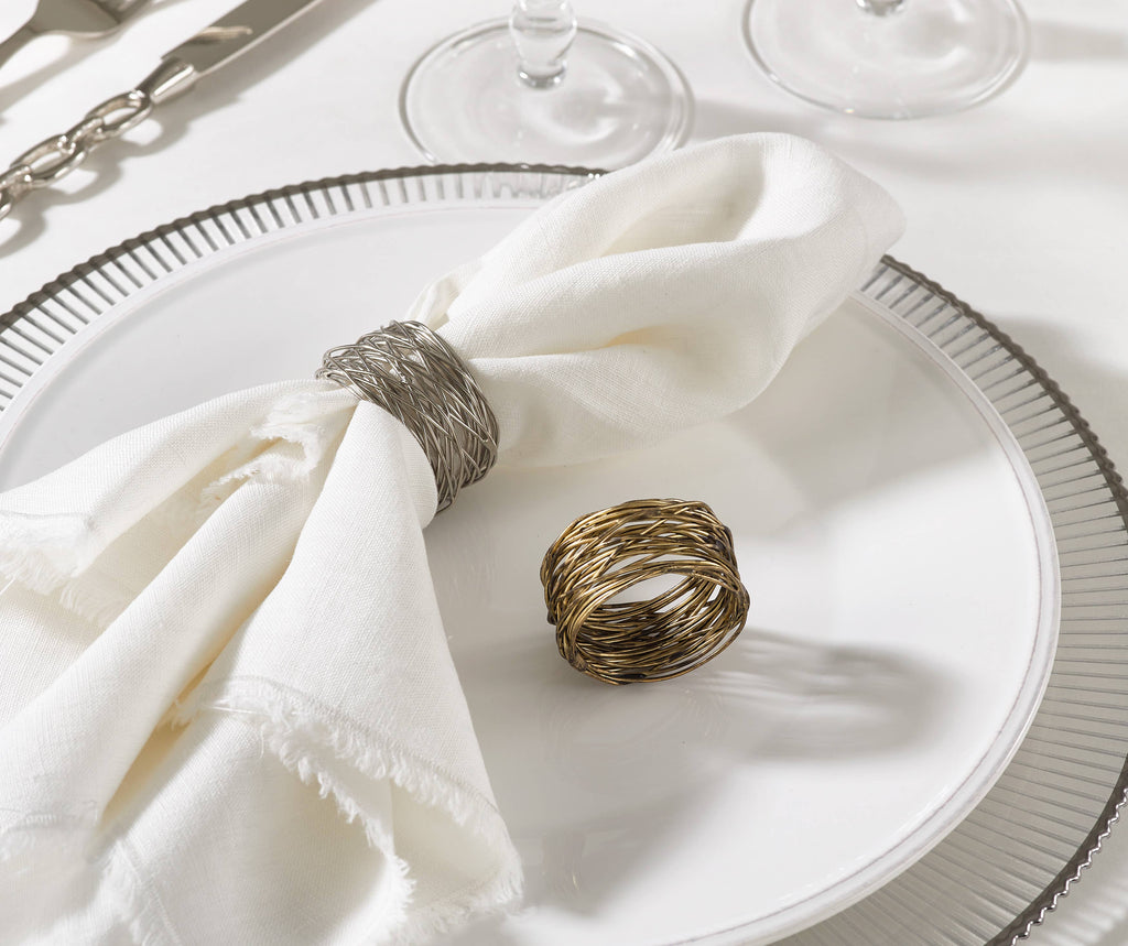 Metal Design Napkin Ring: Gold