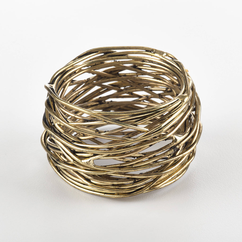 Metal Design Napkin Ring: Gold
