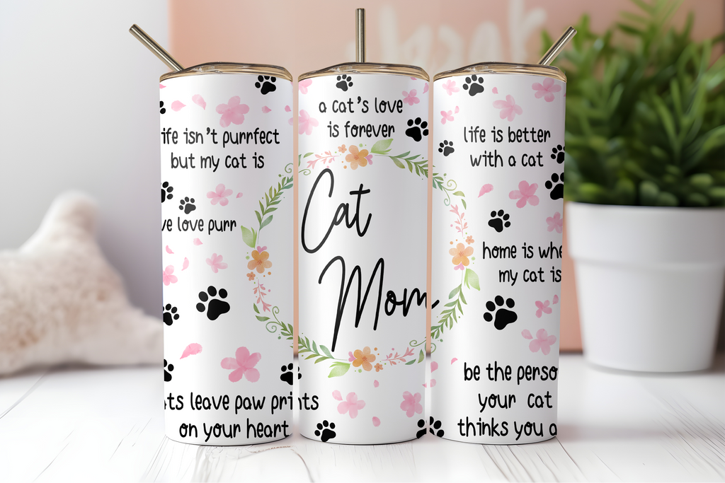 Assorted Ready to Press Sublimation Tumbler Prints (12 Pack) - Feline Friends