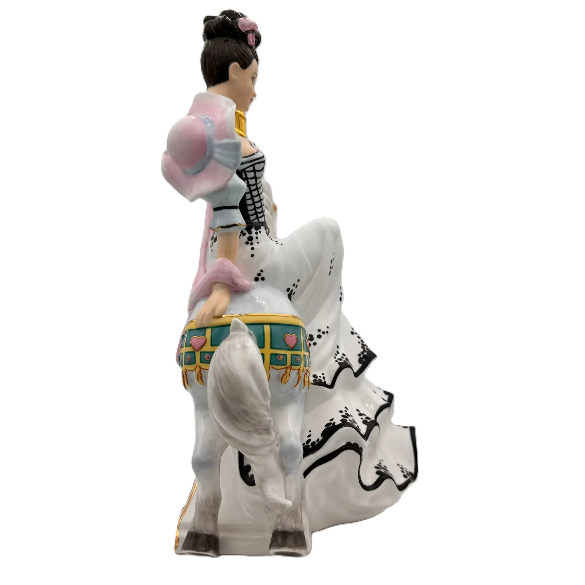English Ladies Carnival Series Fairground Attraction White Figurine