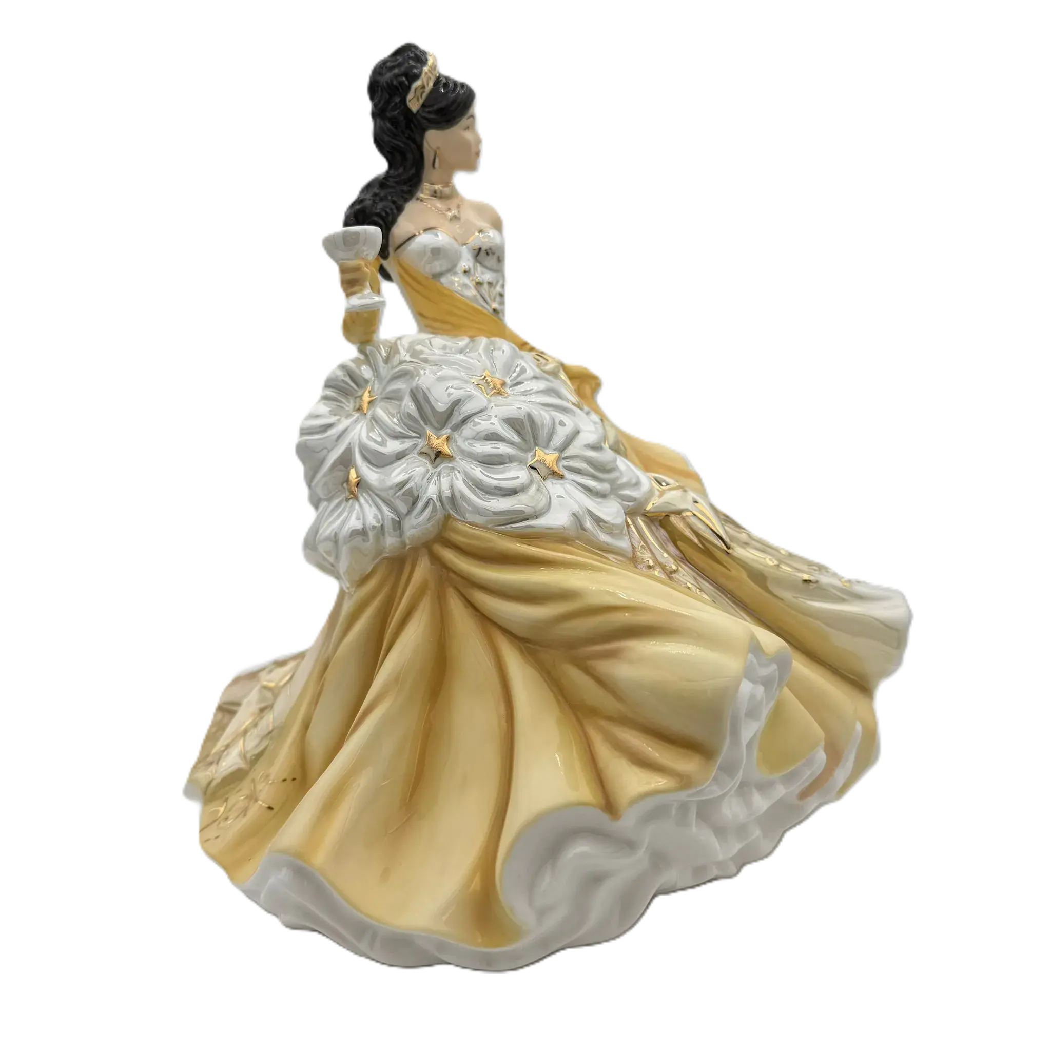 English Ladies Congratulations Gold Figurine