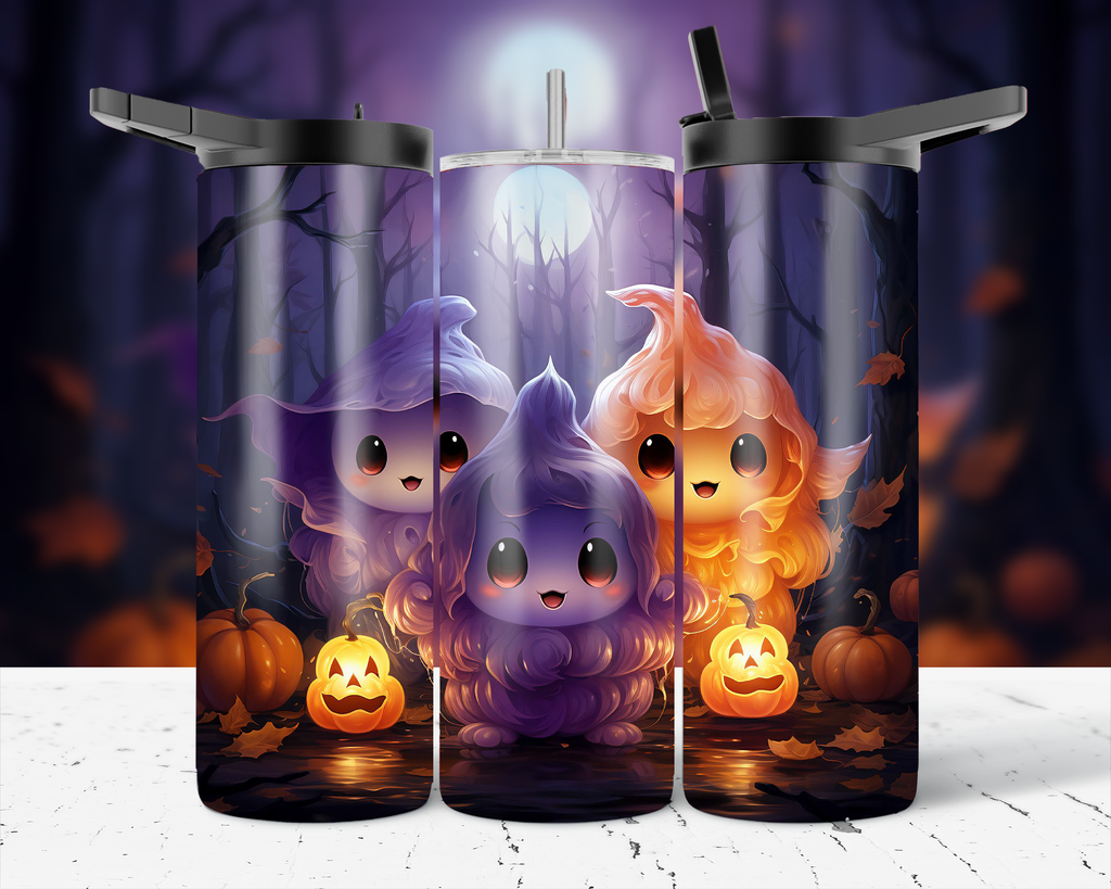 Assorted Ready to Press Sublimation Prints for 20oz Straight Skinny Tumblers (10 Pack) - Halloween