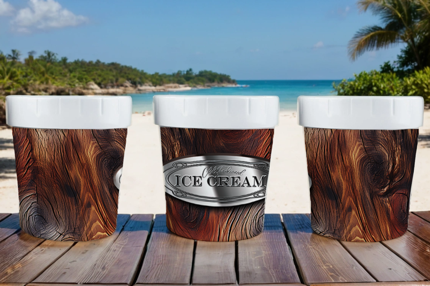 Assorted Ready to Press Sublimation - Ice Cream Container