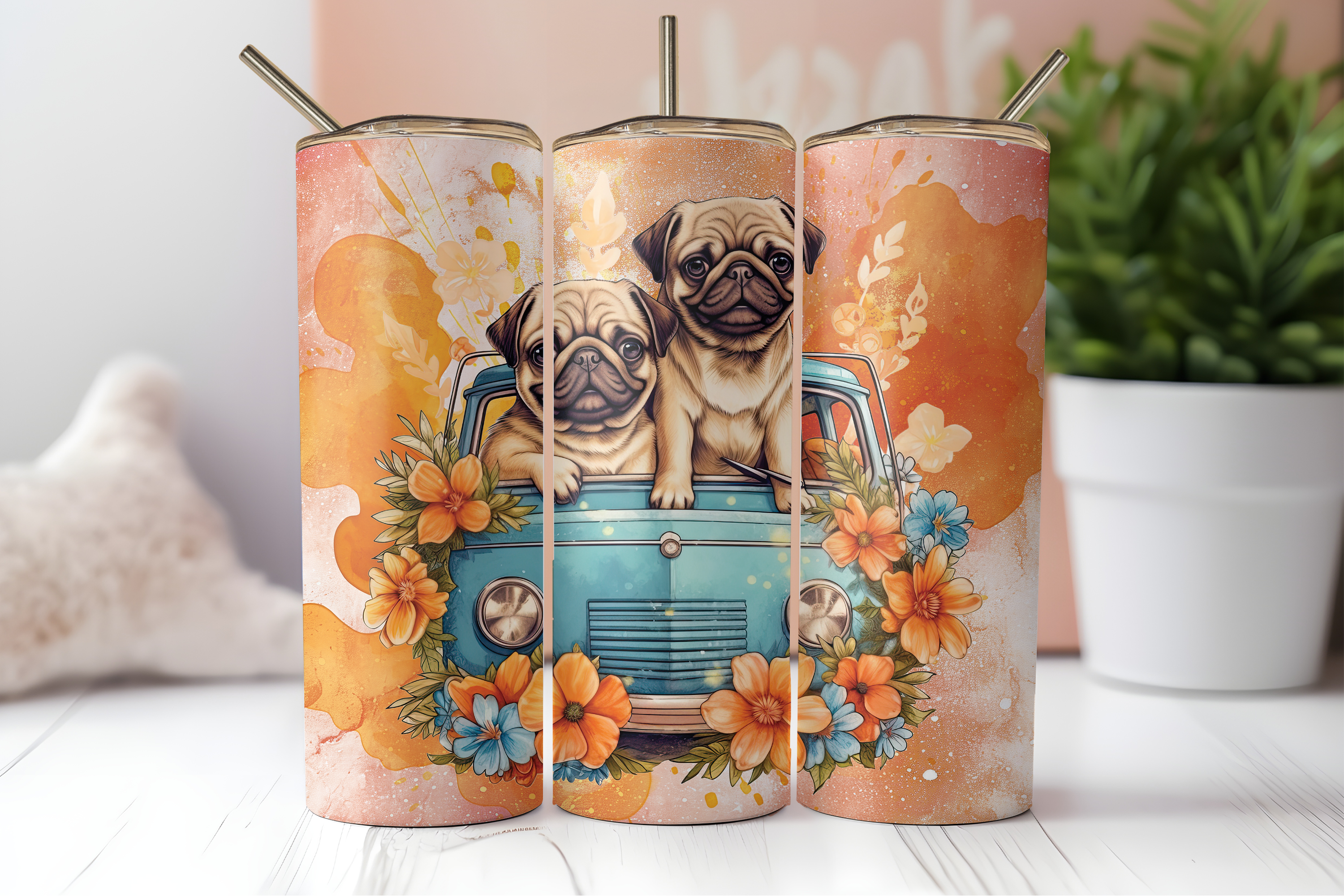 Digital Sublimation Designs - Puppy Pals Tumbler Wraps