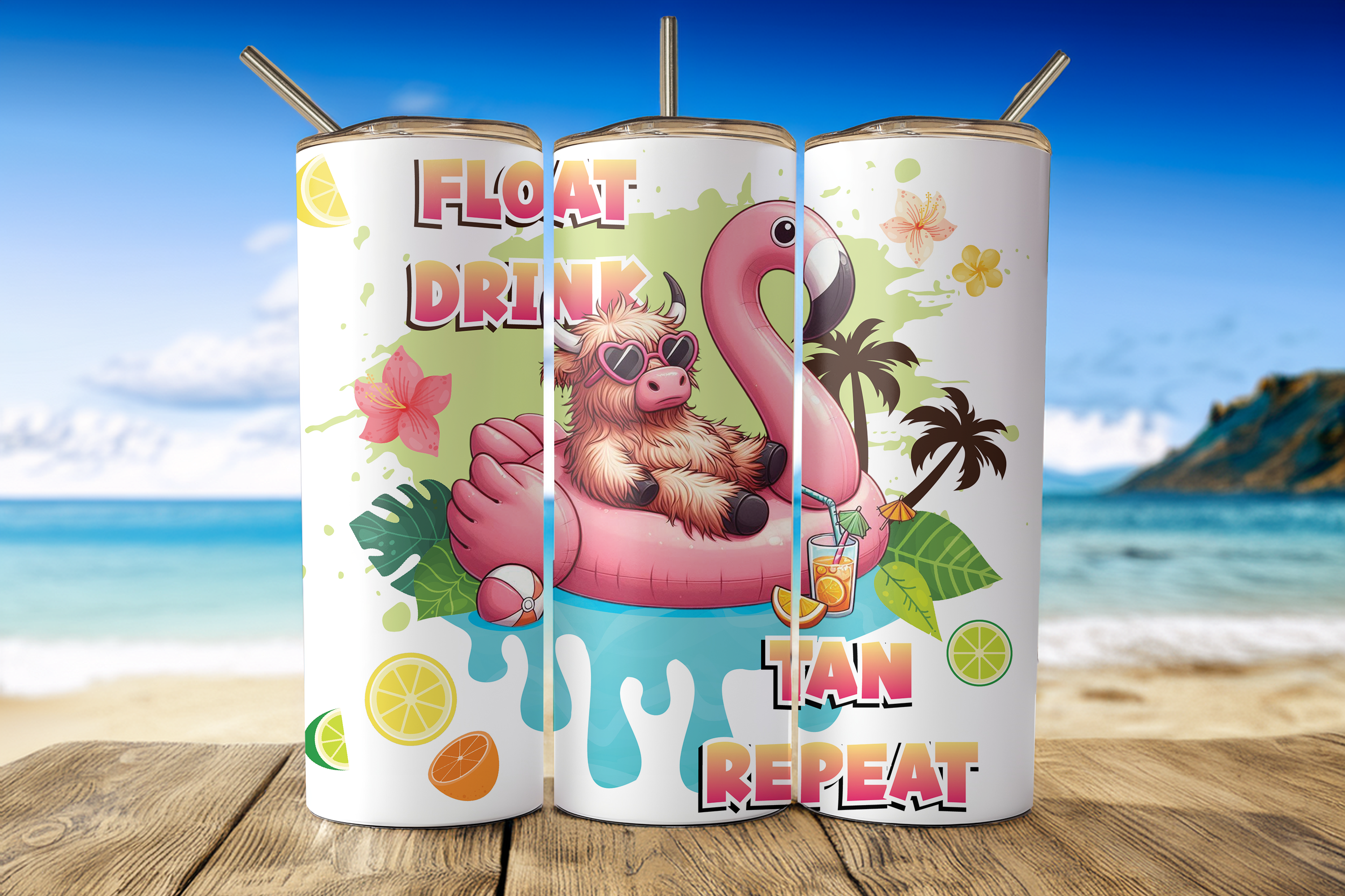 Assorted Ready to Press Sublimation Tumbler Prints (14 Pack) - Summer