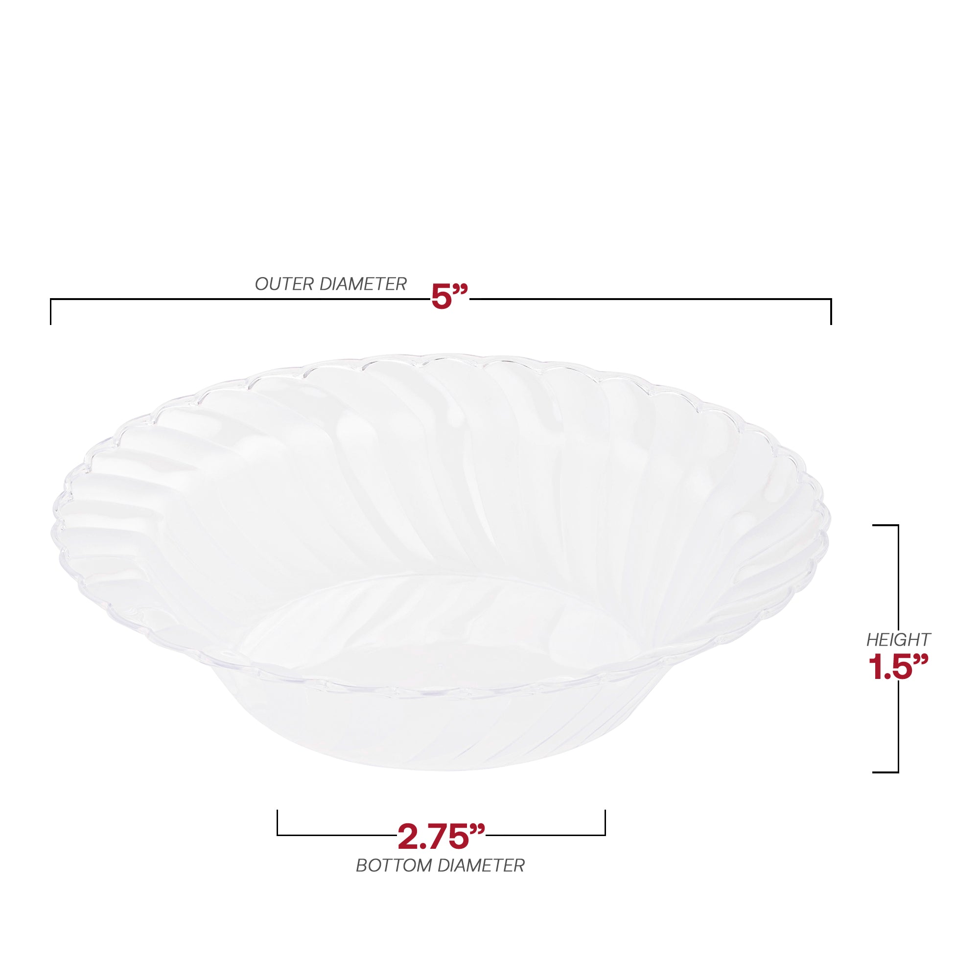 Clear Flair Plastic Dessert Bowls (5 oz.)