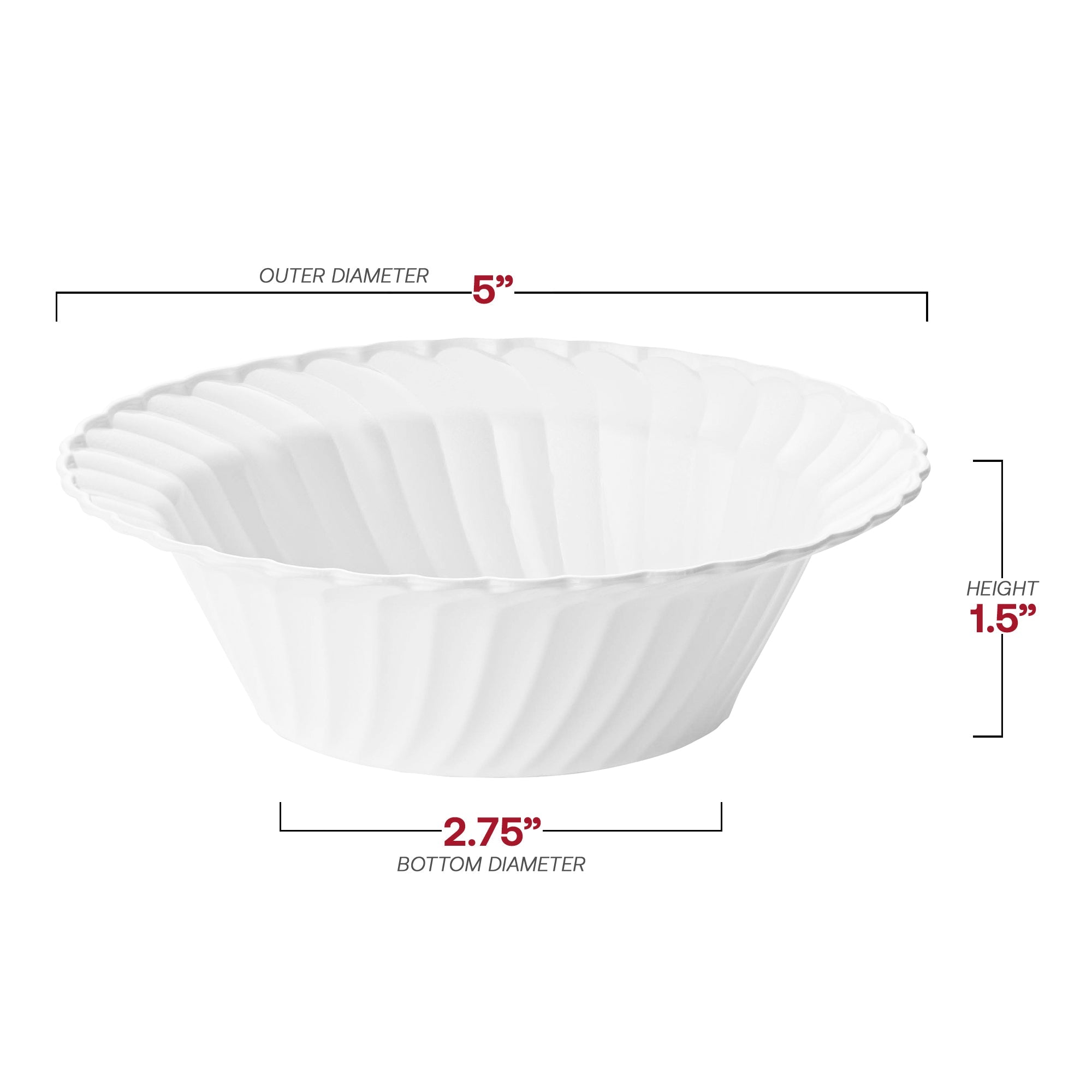 White Flair Plastic Dessert Bowls (5 oz.)