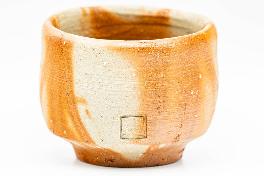 Japanese Teacups - Pair of Hidasuki Rice Straw Bizen-yaki Guinomi - 60ml