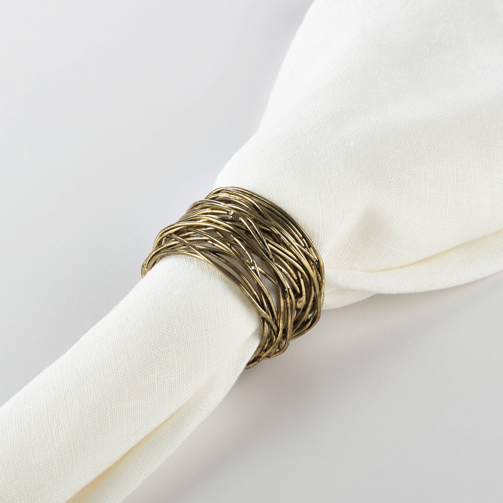 Metal Design Napkin Ring: Gold