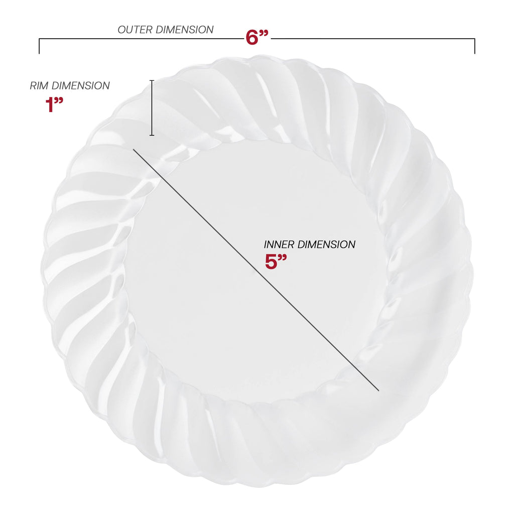 Clear Flair Plastic Pastry Plates (6")