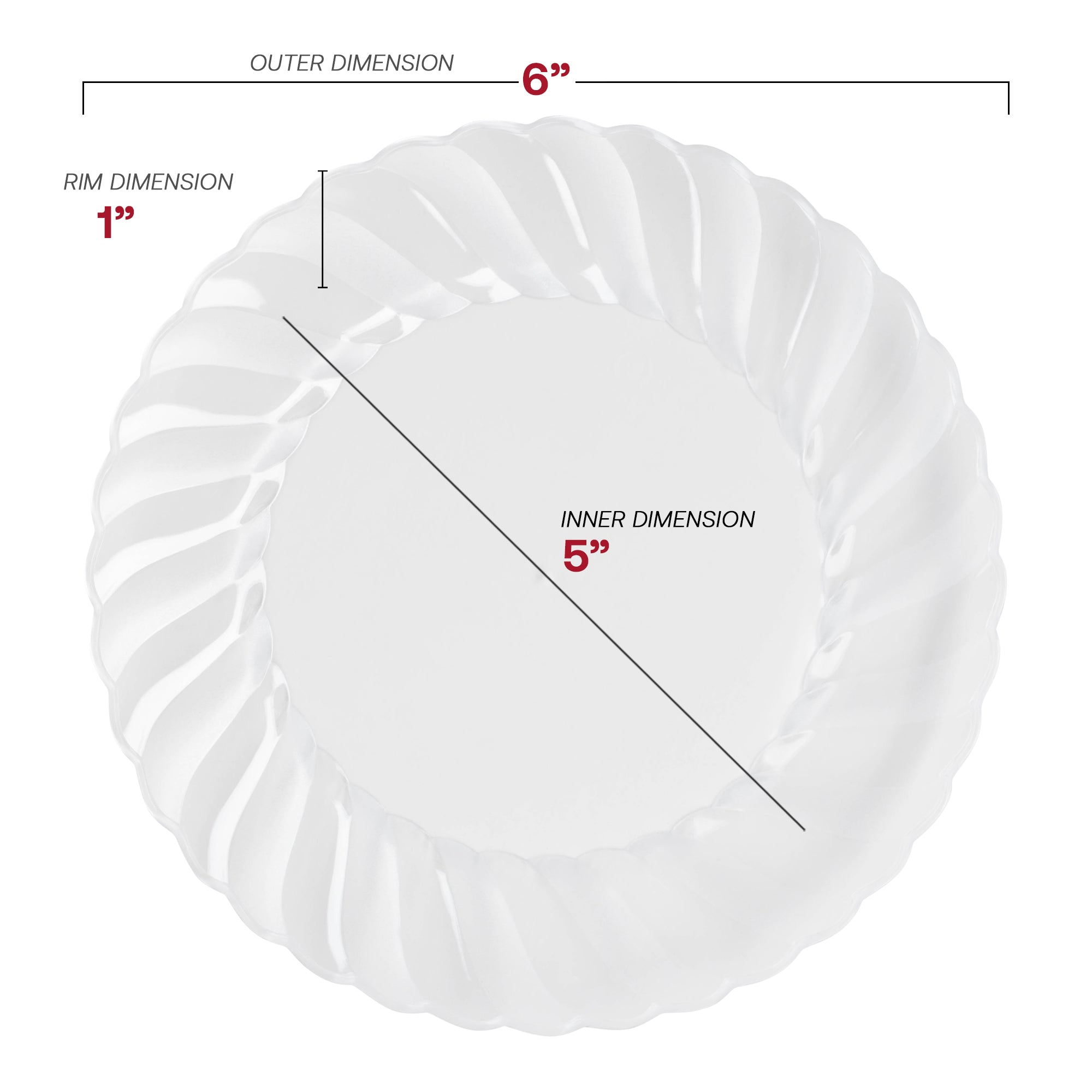 Clear Flair Plastic Pastry Plates (6")