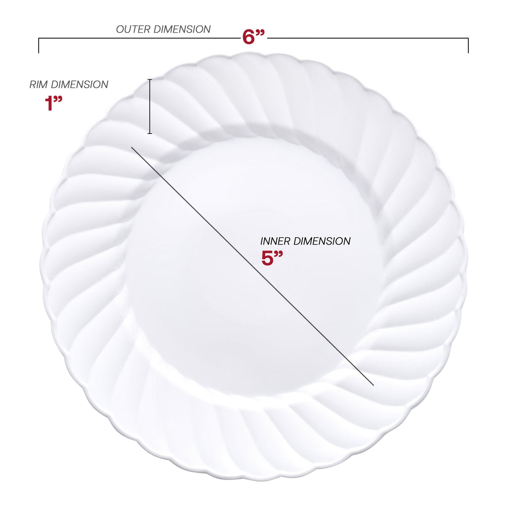 White Flair Plastic Pastry Plates (6")