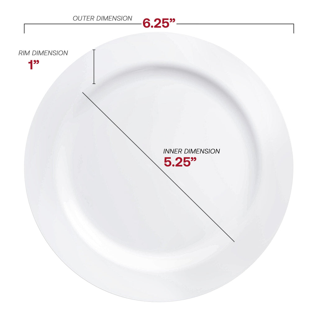 Solid White Economy Round Disposable Plastic Pastry Plates (6.25")