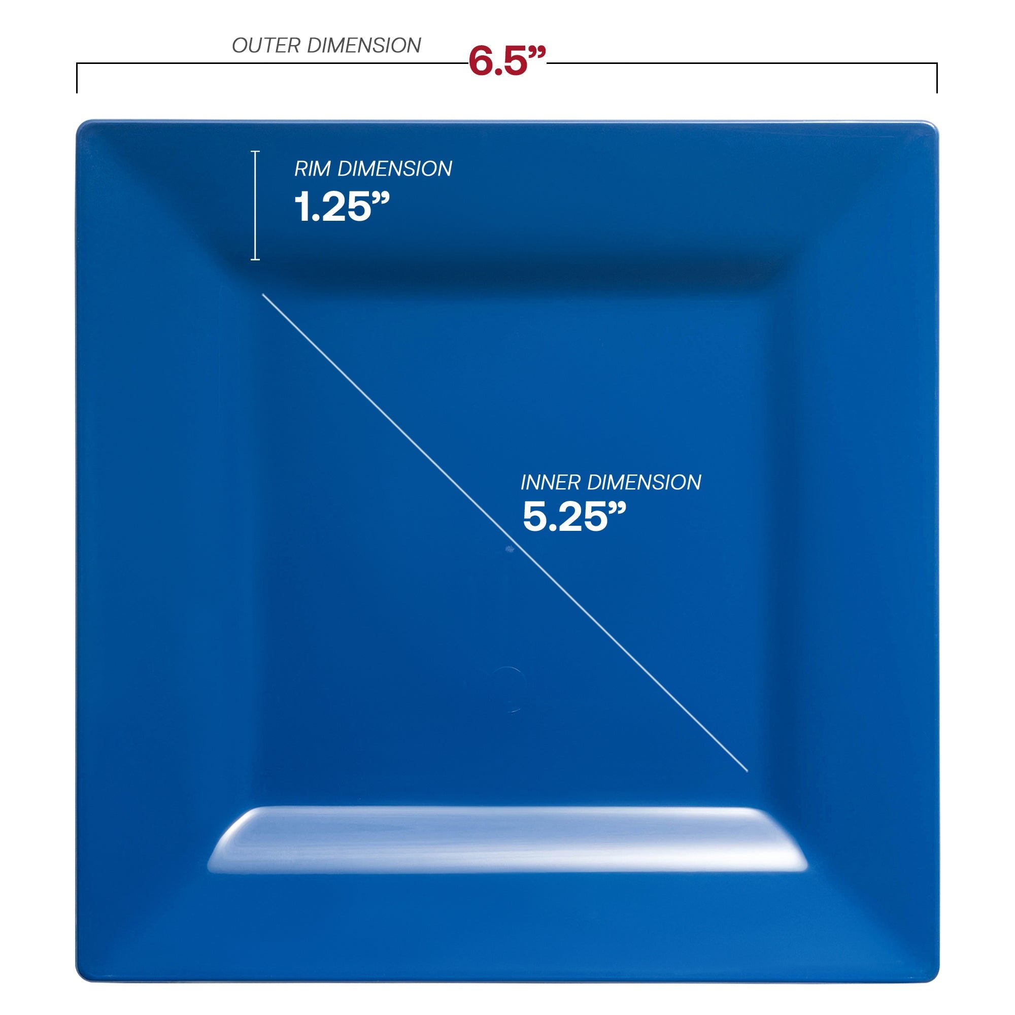 Midnight Blue Square Plastic Cake Plates (6.5")