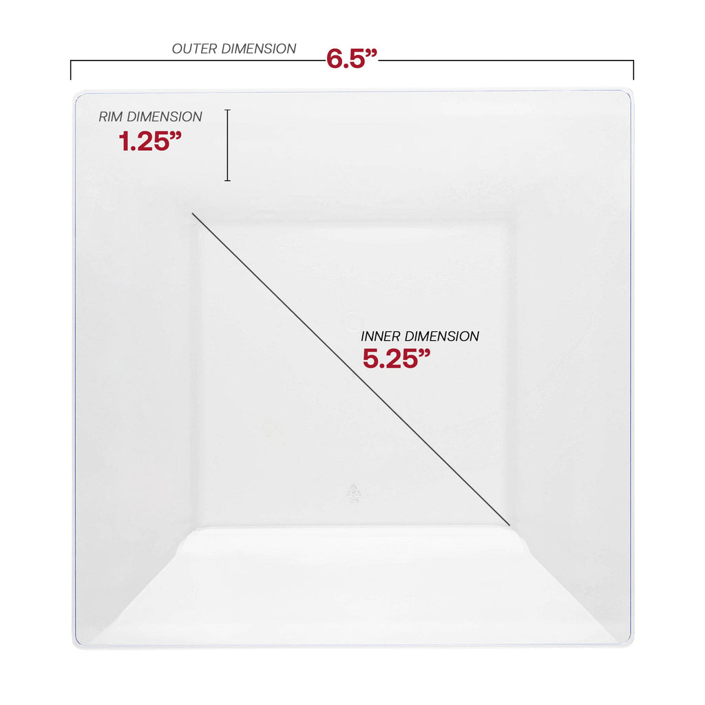 Clear Square Plastic Dinnerware Value Set