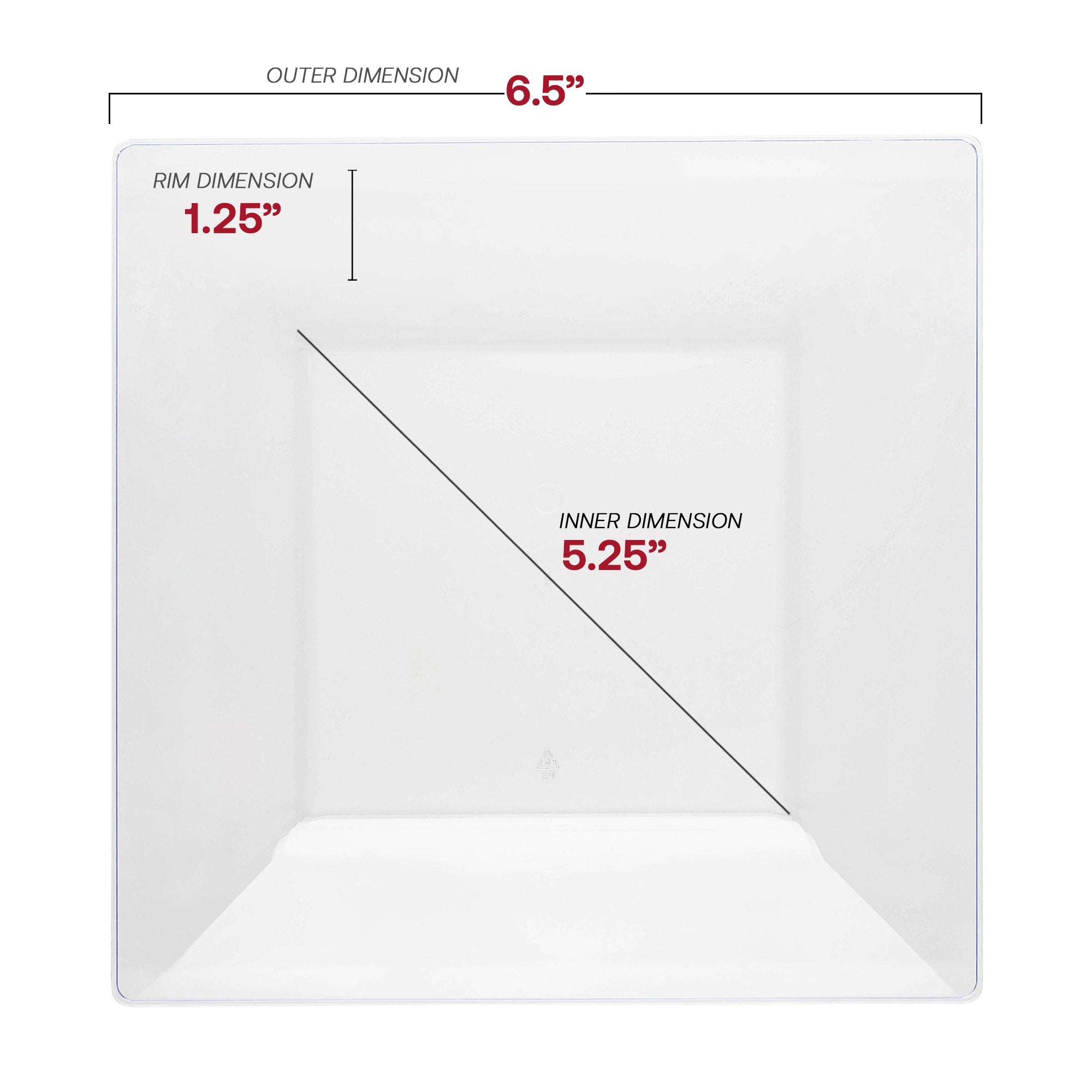 Clear Square Plastic Dinnerware Value Set