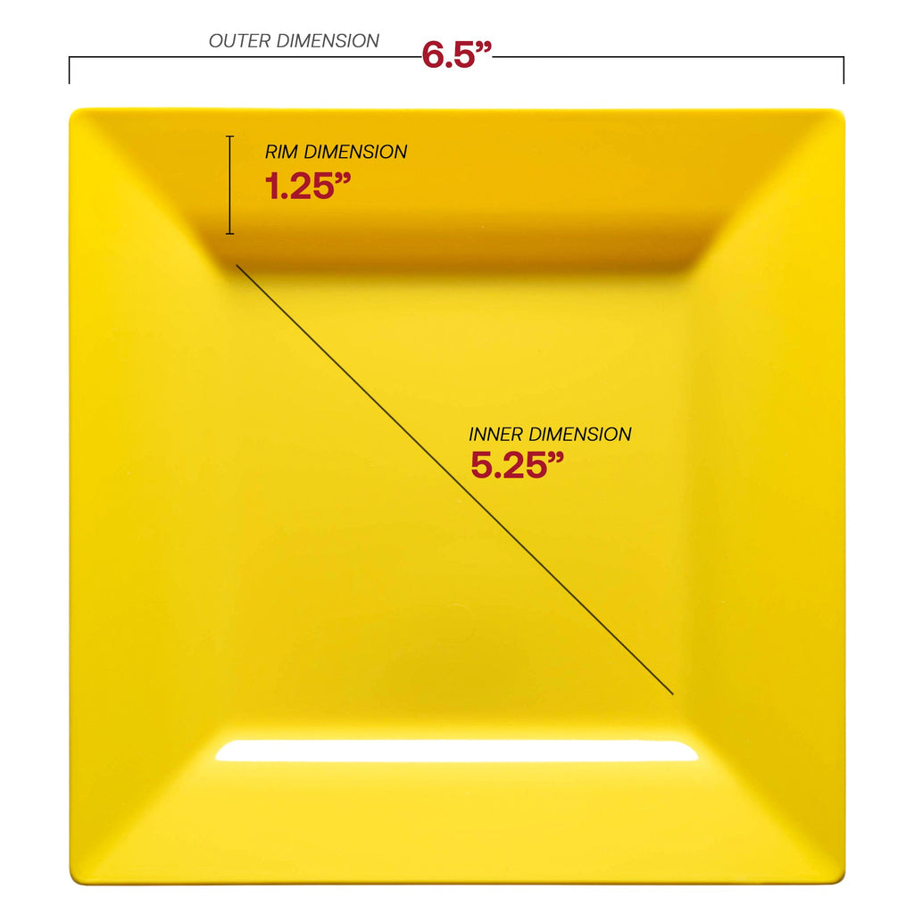 Yellow Square Plastic Cake Plates (6.5")