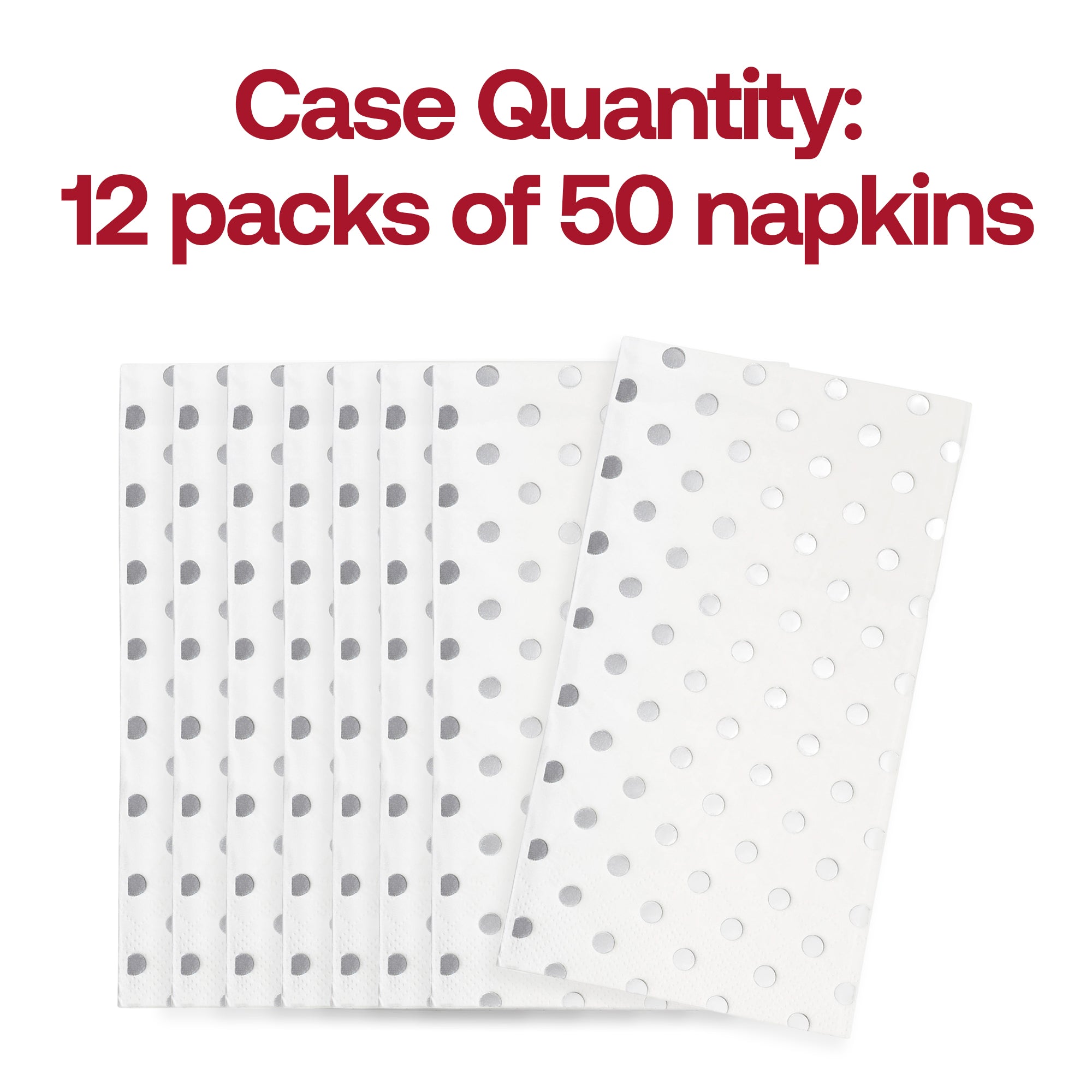 White with Silver Dots Paper Dinner Napkins