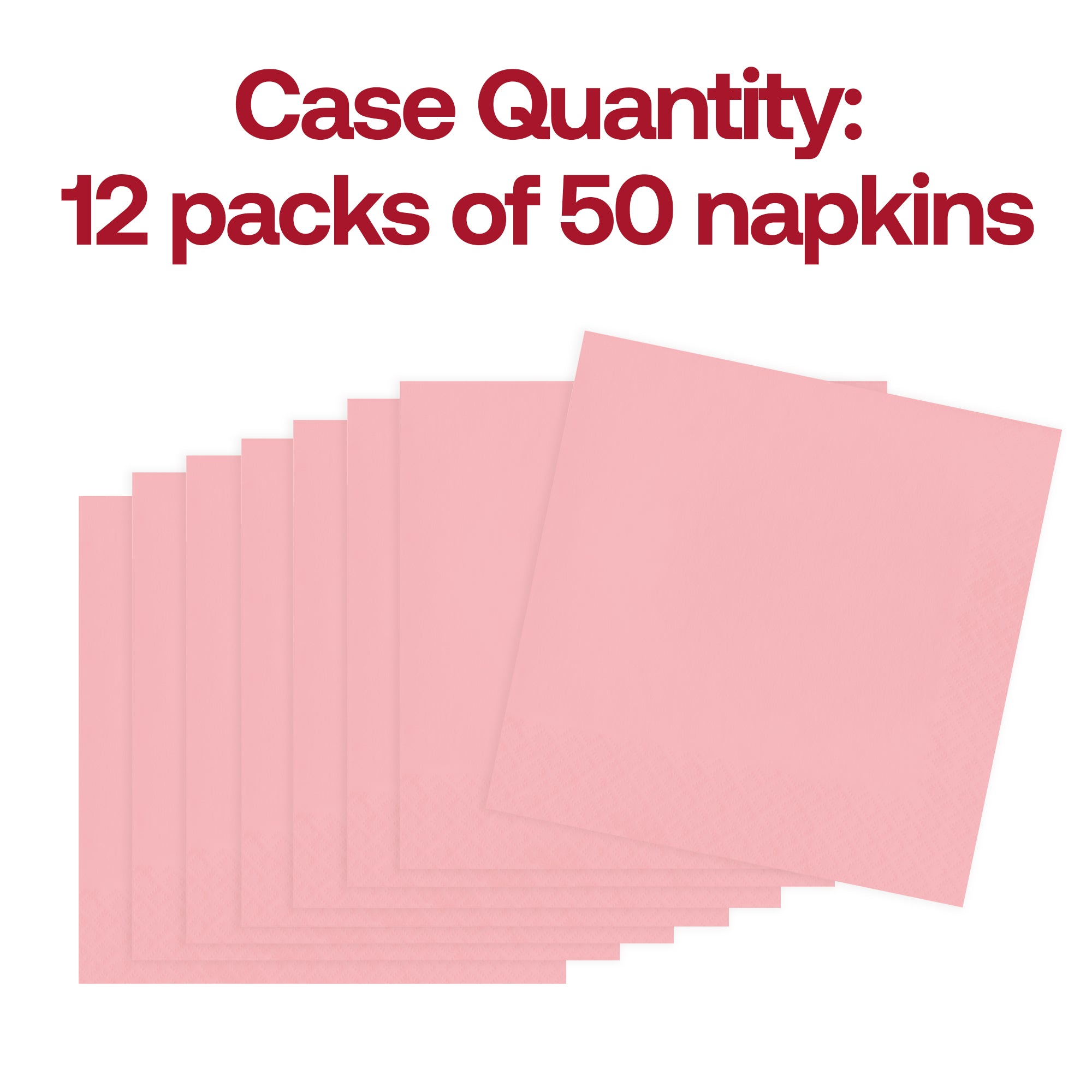 Classic Pink Paper Beverage/Cocktail Napkins