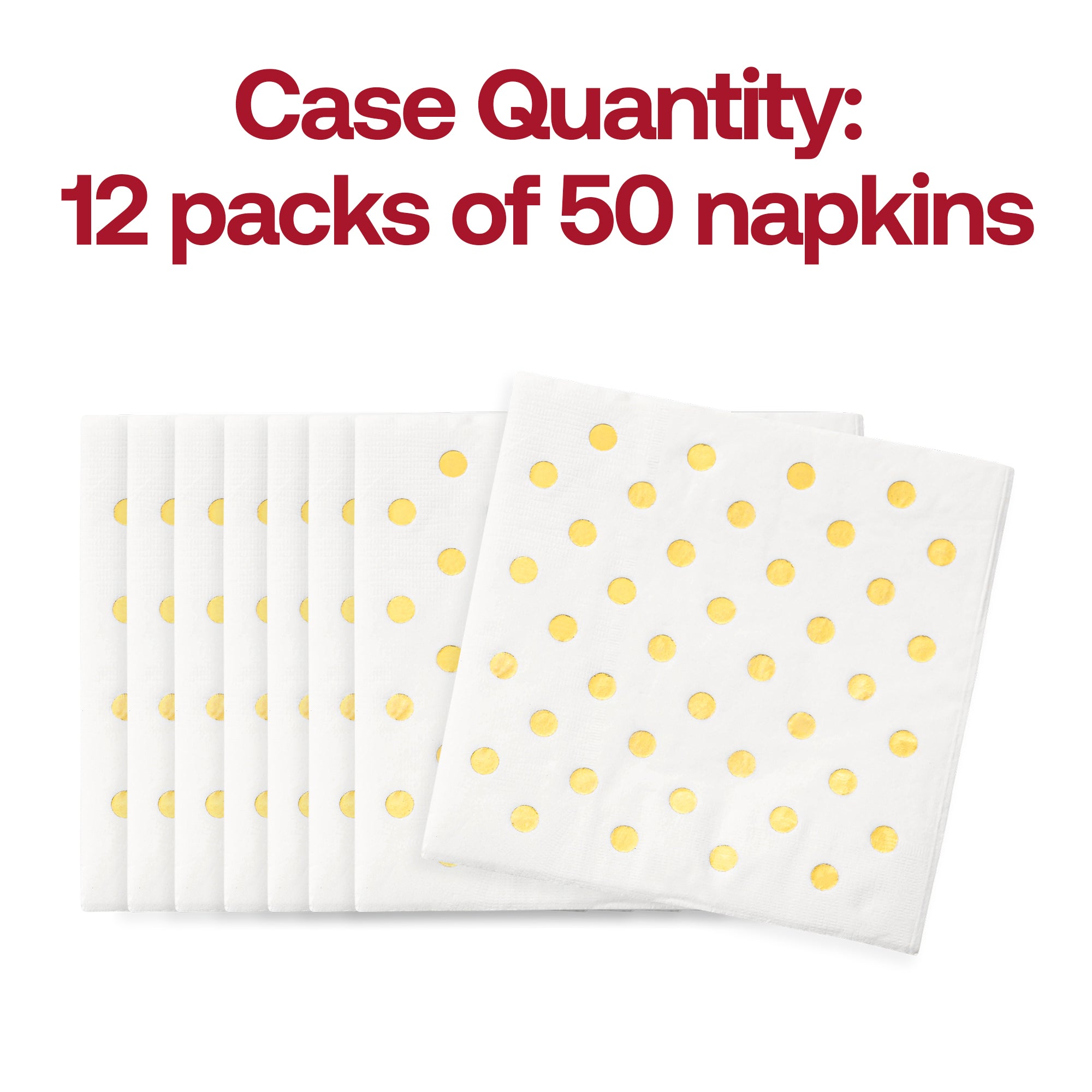 White with Gold Dots Paper Beverage/Cocktail Napkins