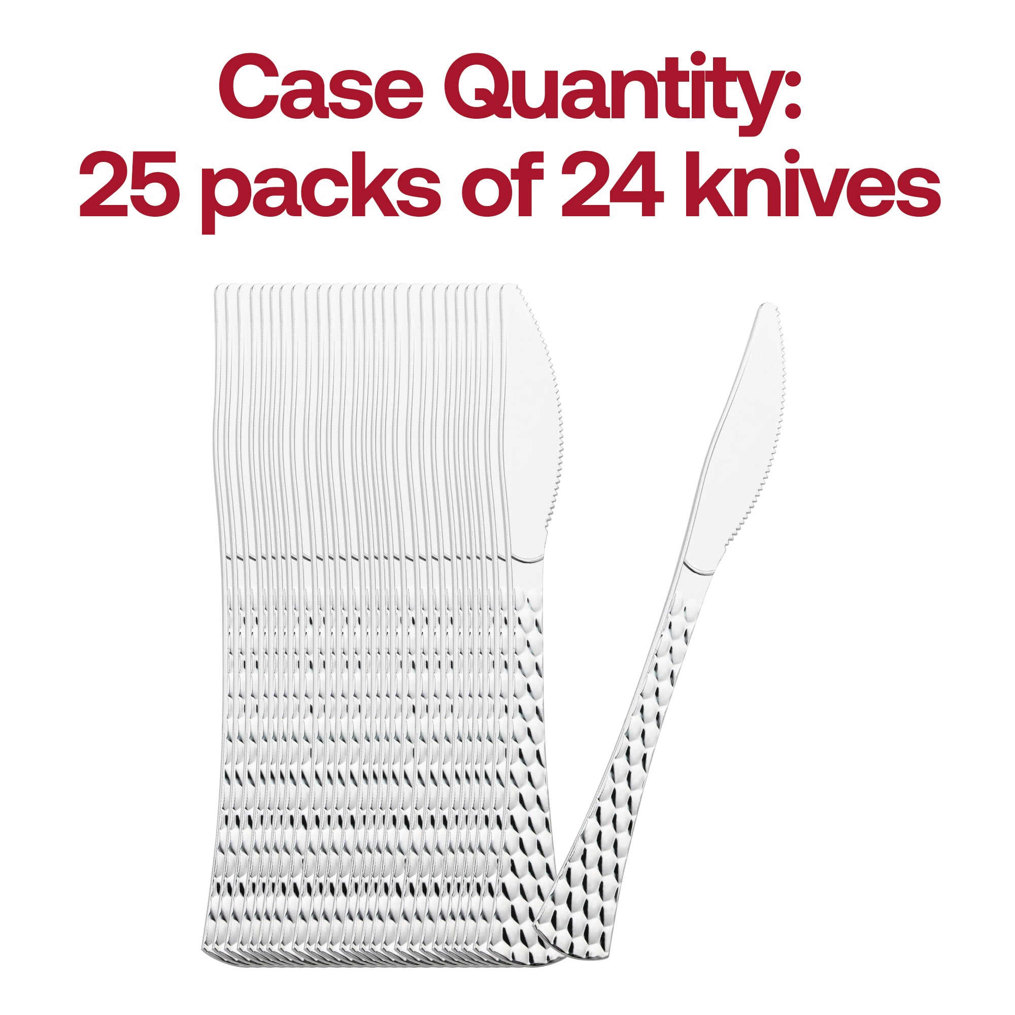 Shiny Silver Glamour Cutlery Disposable Plastic Knives