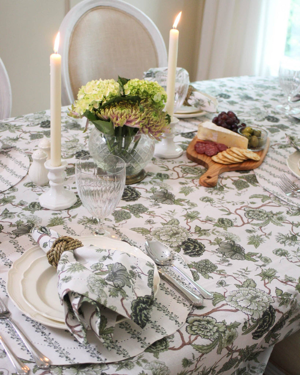 Florence Floral Napkins Set of Four: Fern